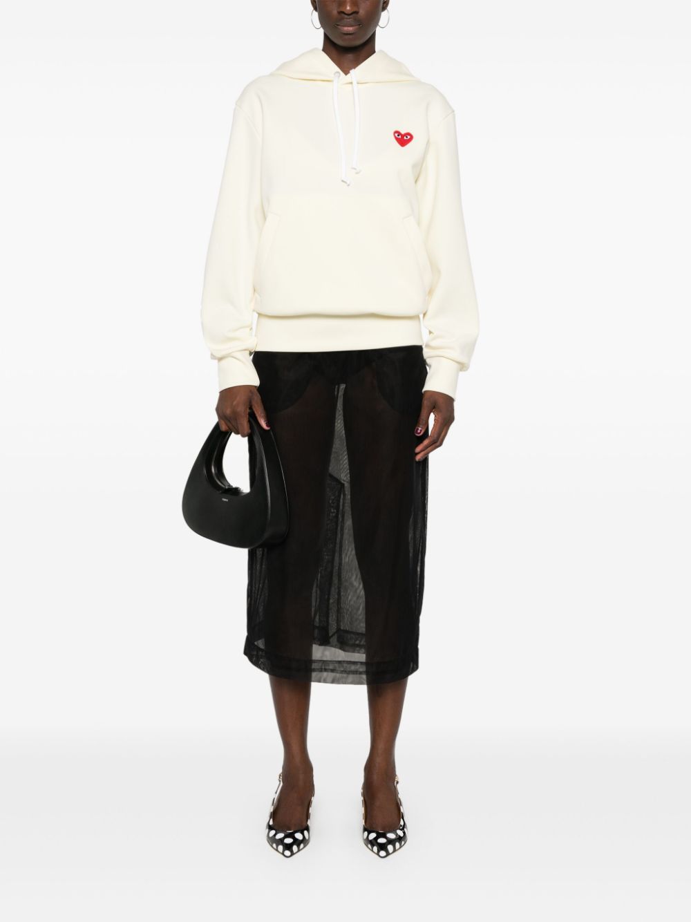 Comme des Garçons Play Yellow Heart Patch Pullover Sweater image 4