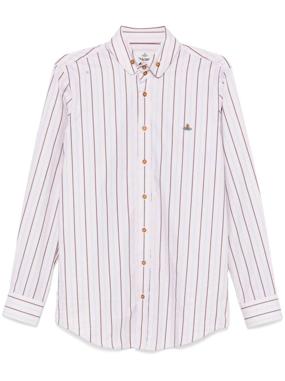 Vivienne Westwood Beige Cotton Poplin Shirt with Stripe image 0