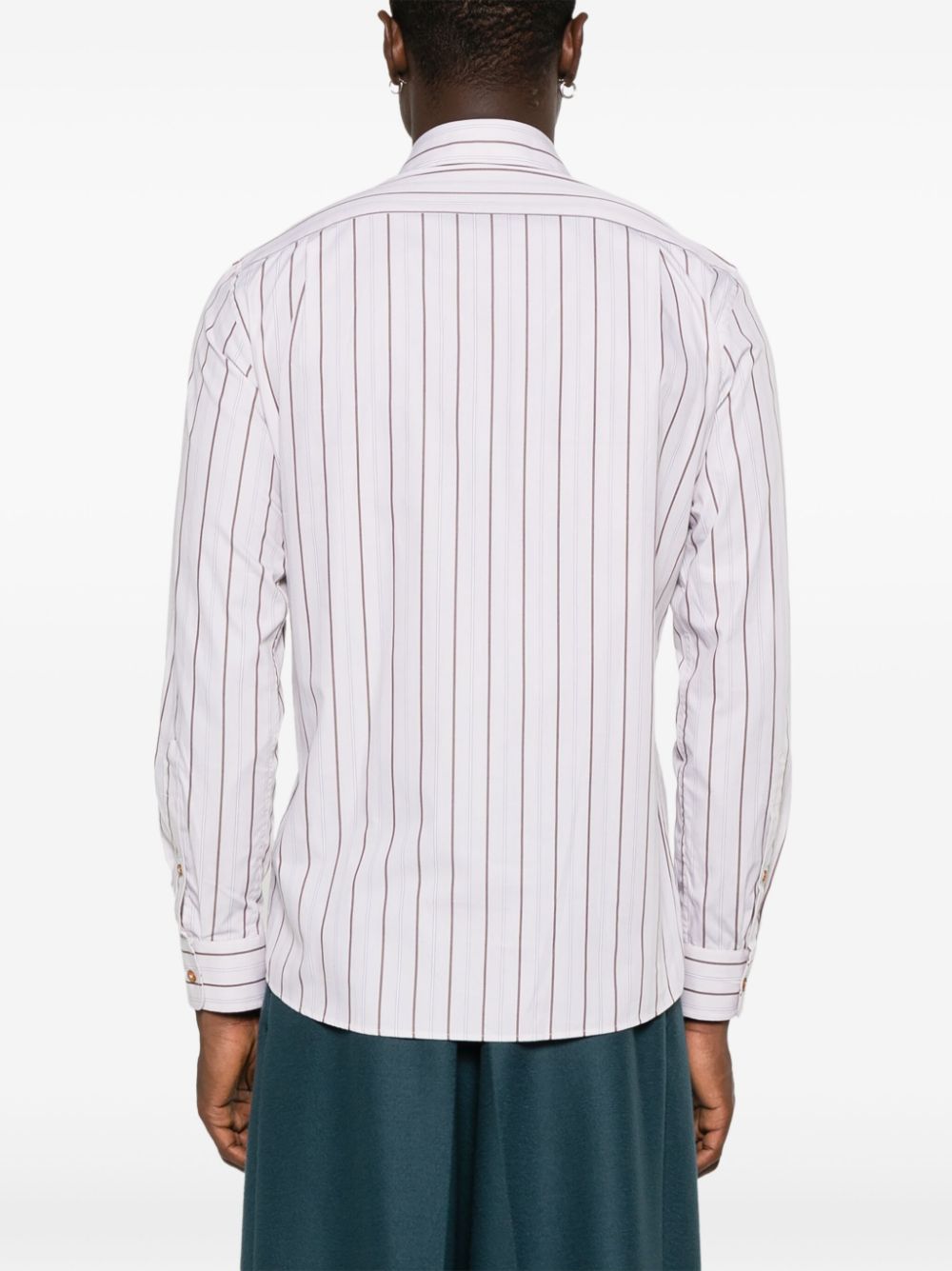 Vivienne Westwood Beige Cotton Poplin Shirt with Stripe image 2