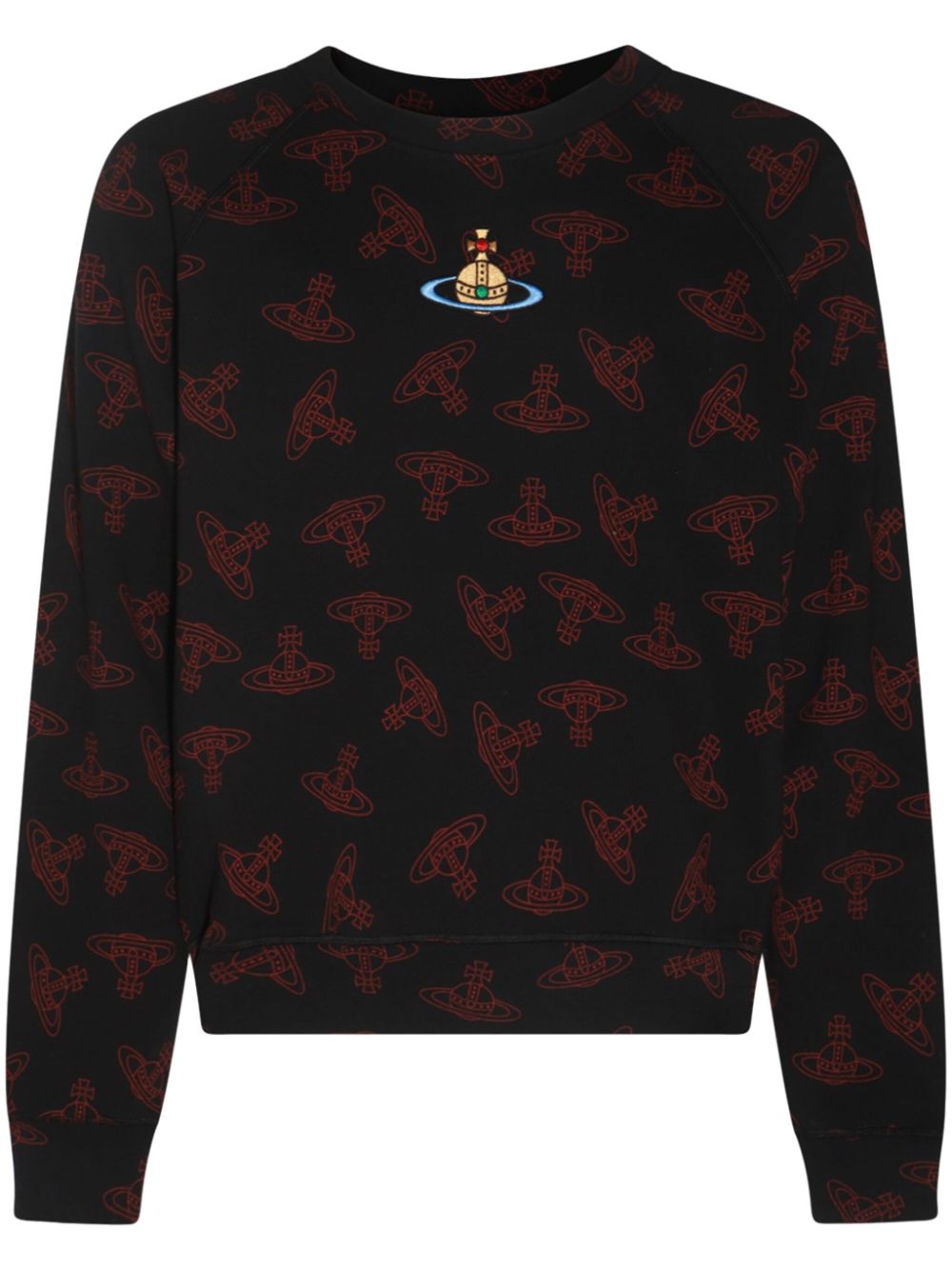 Vivienne Westwood Black Cotton Sweater with Orb Logo image 0