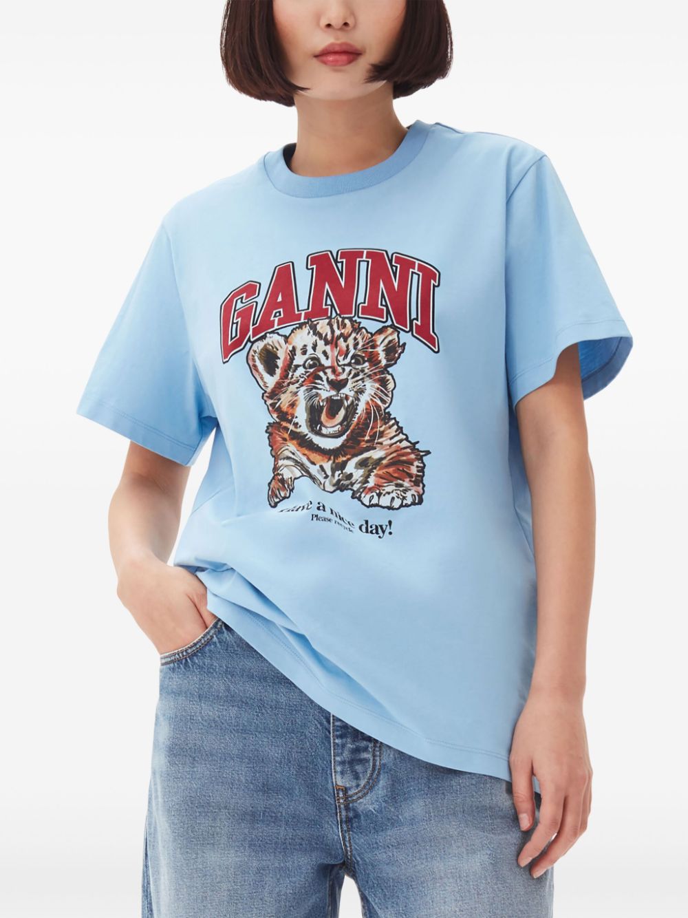 GANNI T-shirts and Polos Clear Blue image 3