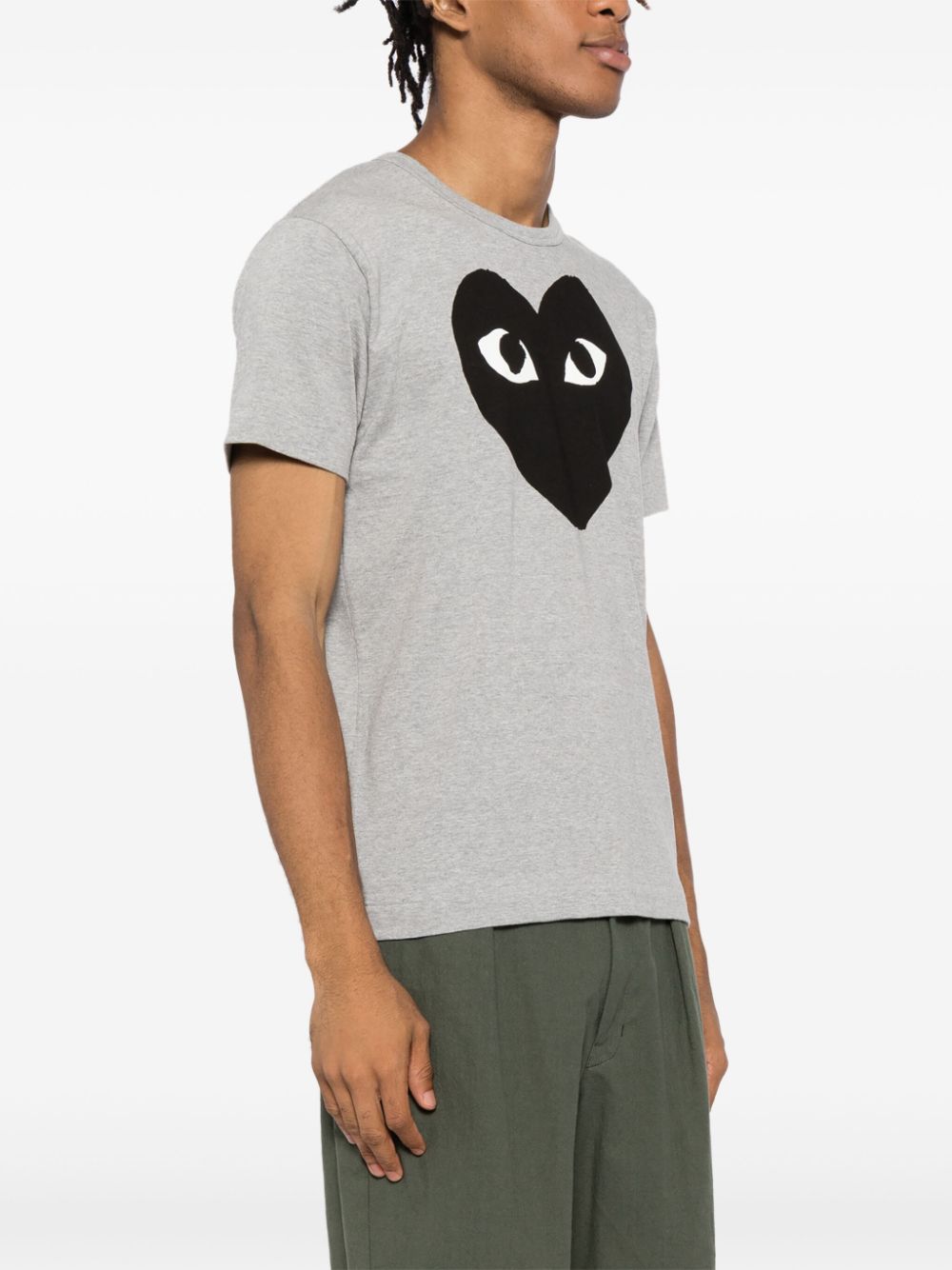 Comme des Garcons Play Grey Cotton Jersey T-Shirt image 4