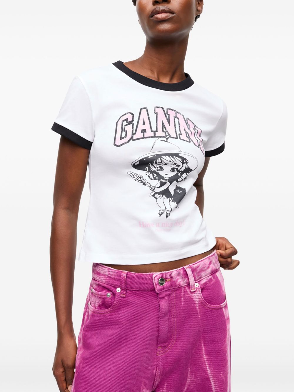 GANNI T-shirts and Polos White image 1