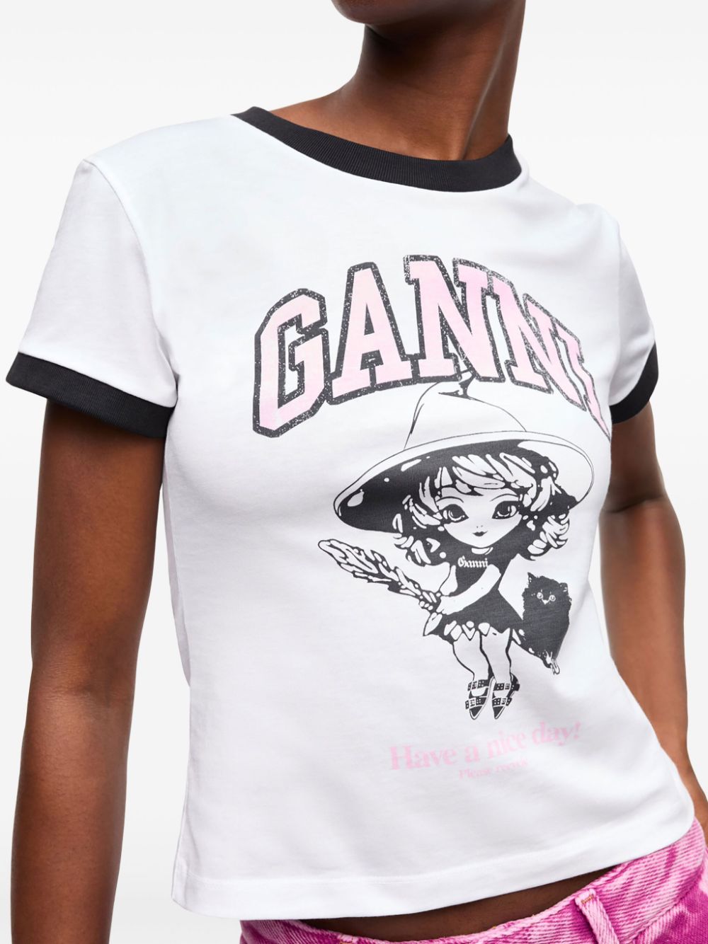 GANNI T-shirts and Polos White image 4