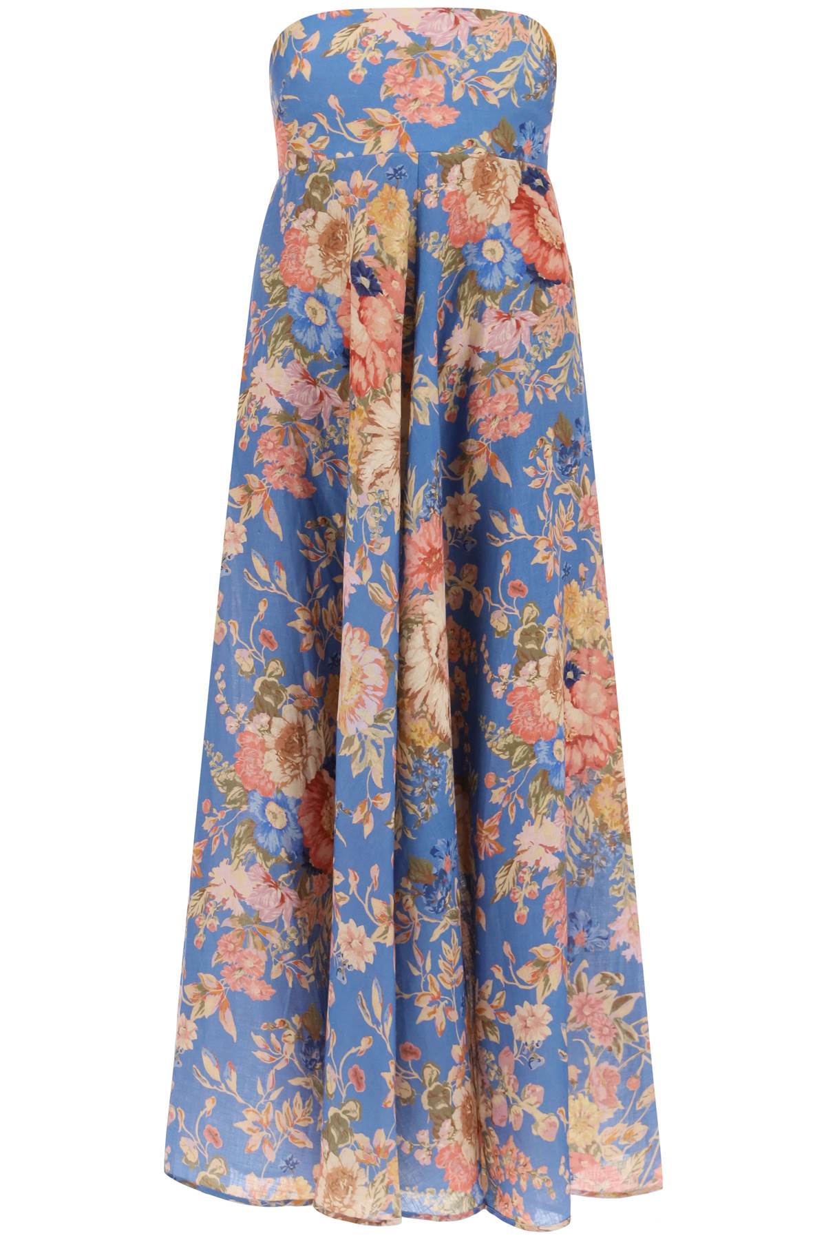 Zimmermann August Linen Floral Bandeau Midi Dress image 0