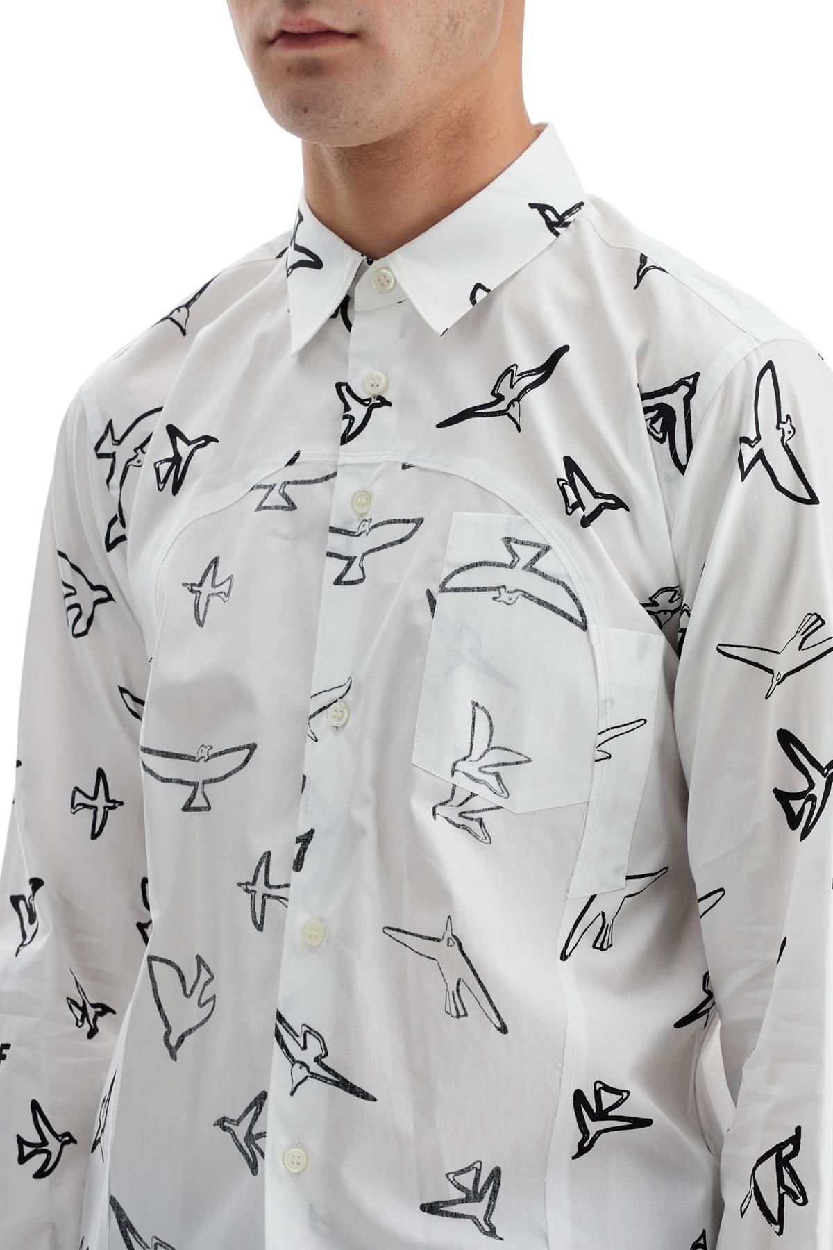 Comme Des Garçons Black Graphic Print Shirt with Inside-Out Insert image 3