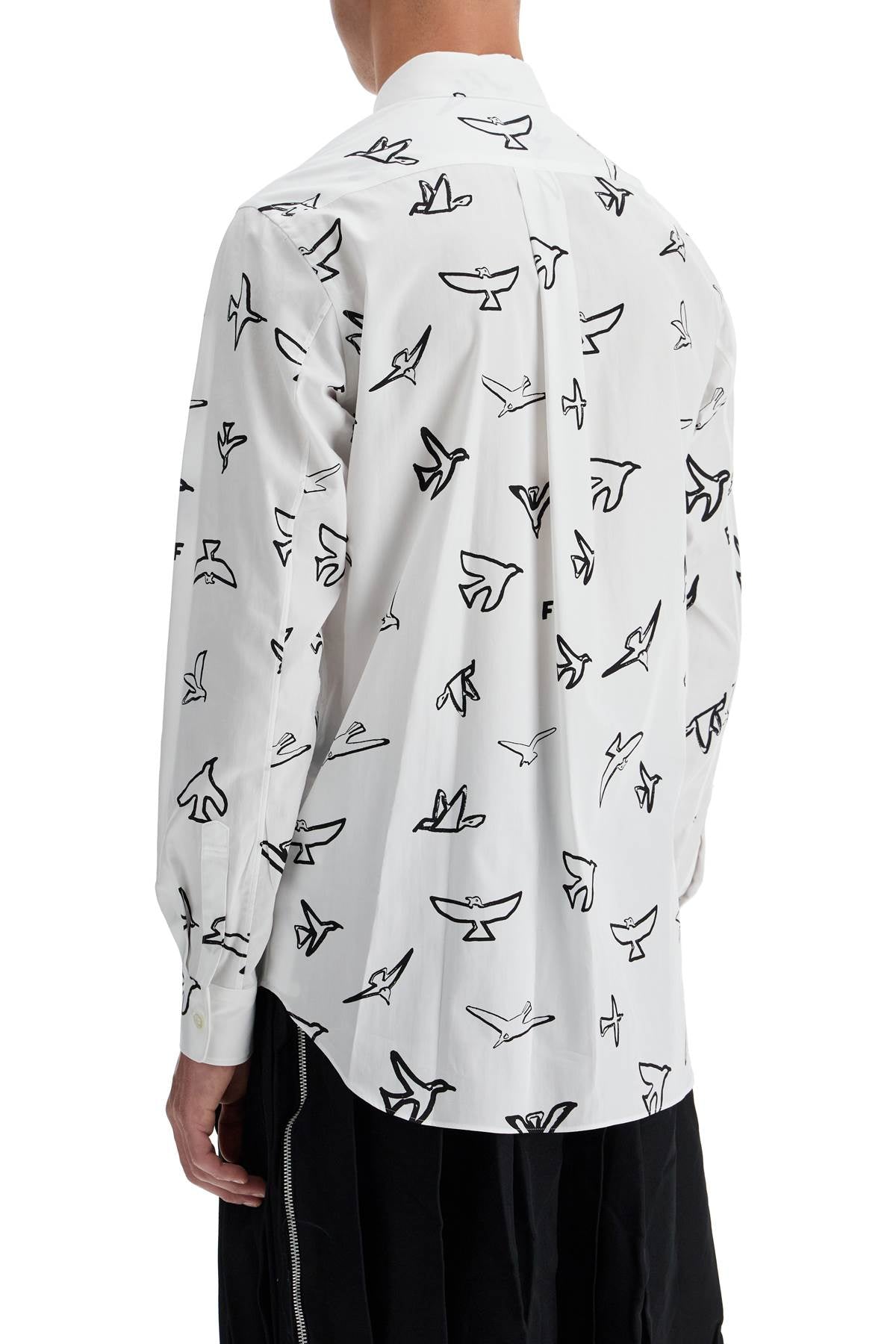 Comme Des Garçons Black Graphic Print Shirt with Inside-Out Insert image 2