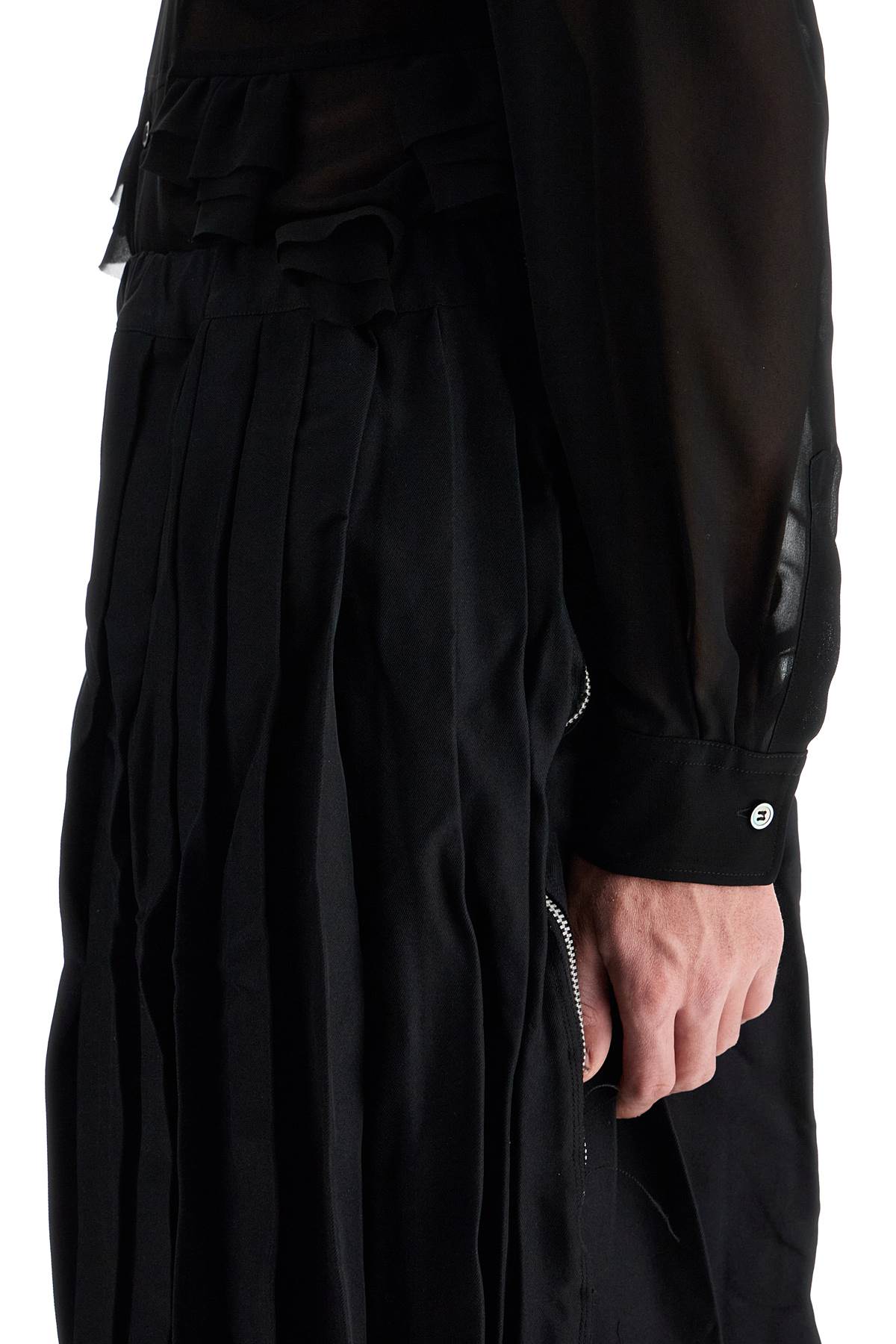 Comme des Garçons Black Pleated Midi Skirt image 3