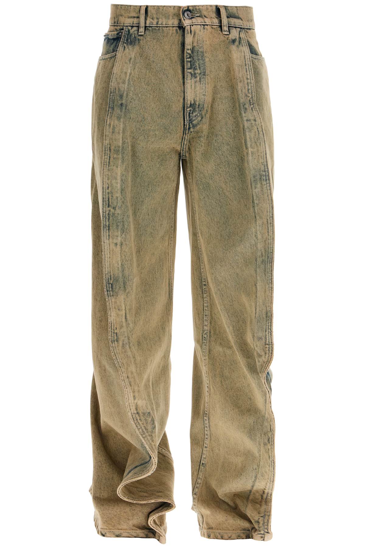 Y/Project Banana-Leg Jeans in Dusty Beige Denim image 0