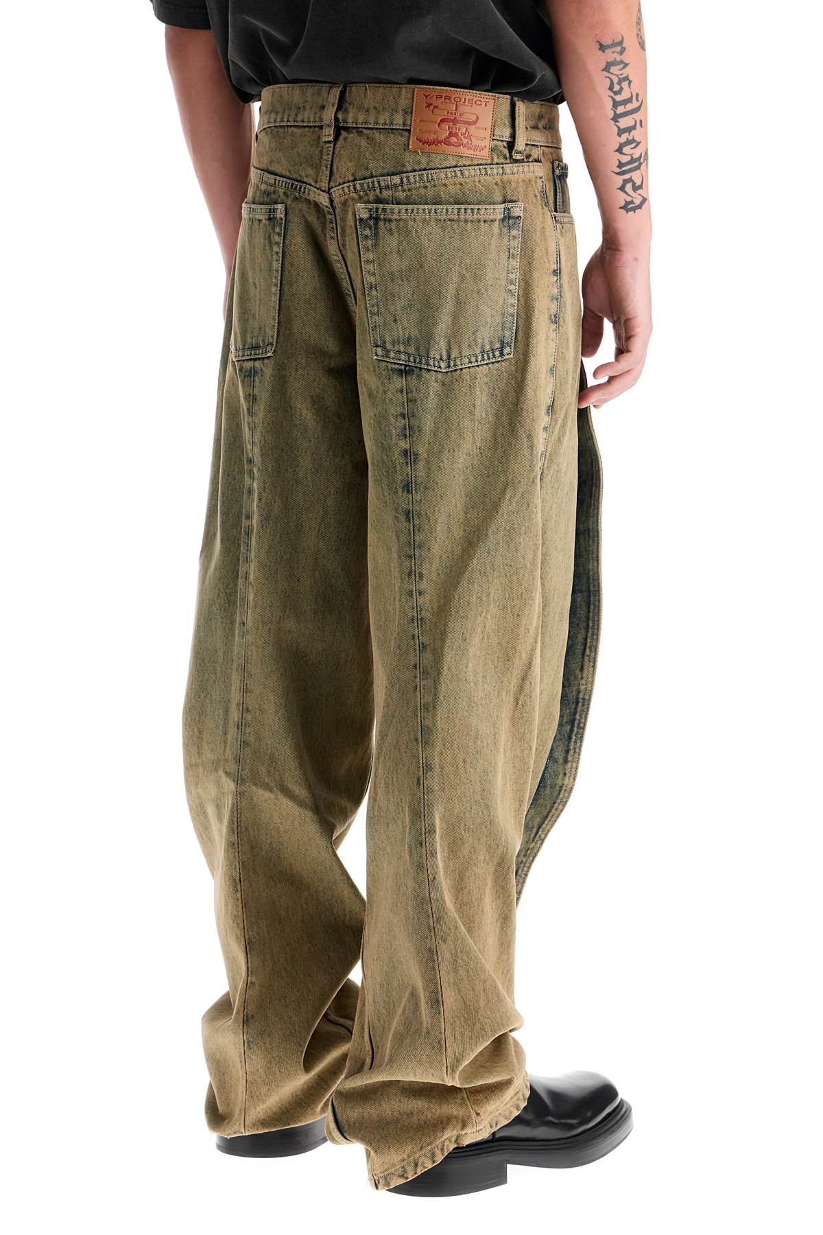 Y/Project Banana-Leg Jeans in Dusty Beige Denim image 2