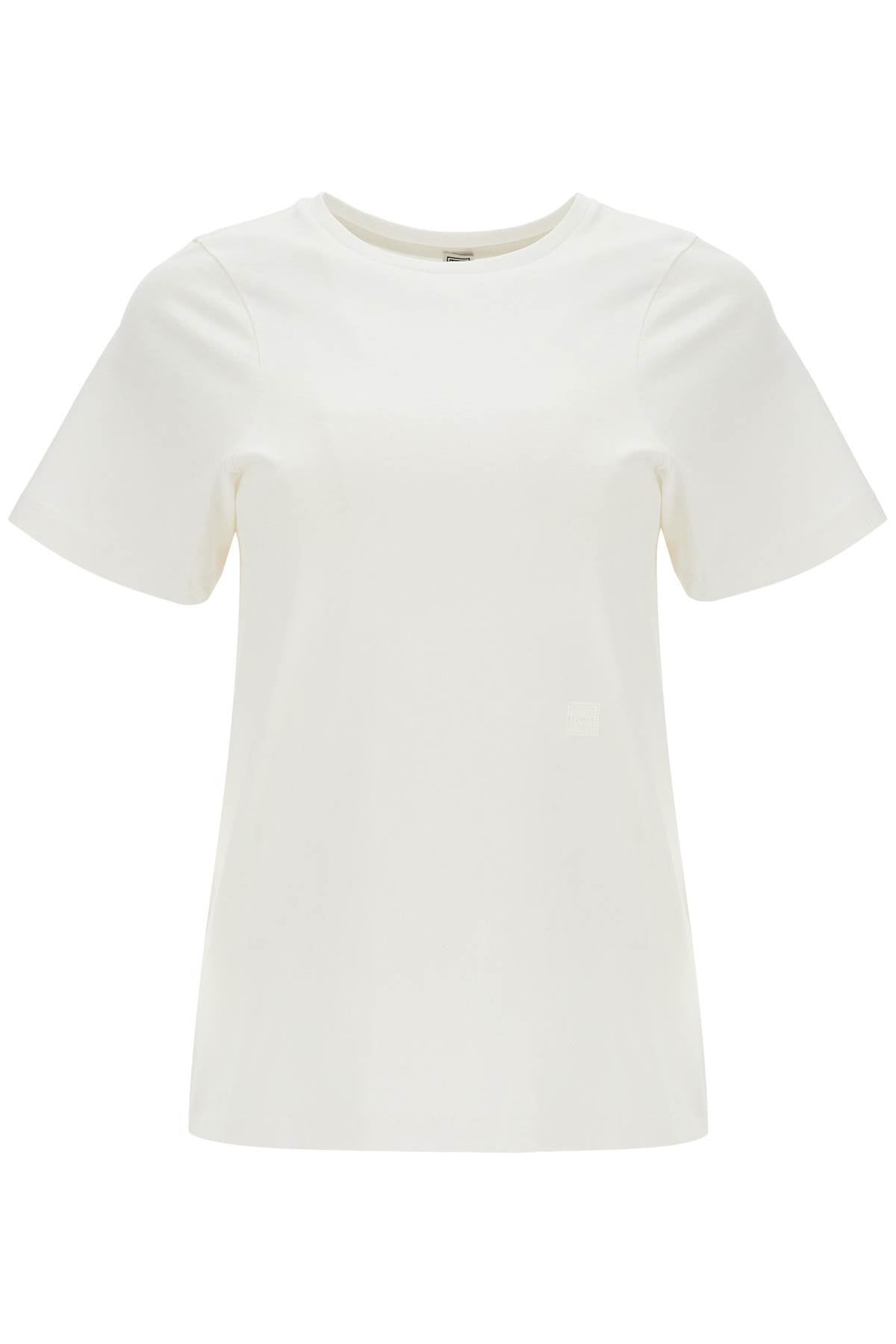 Toteme off-white organic cotton t-shirt with curved seams image 0