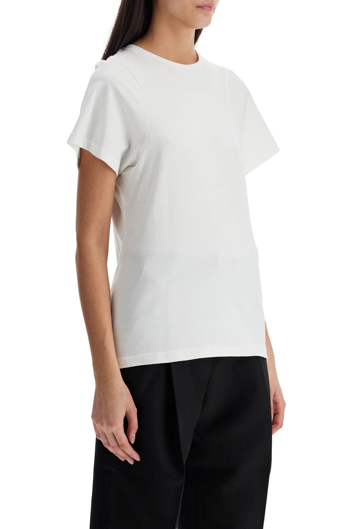 Toteme off-white organic cotton t-shirt with curved seams image 1