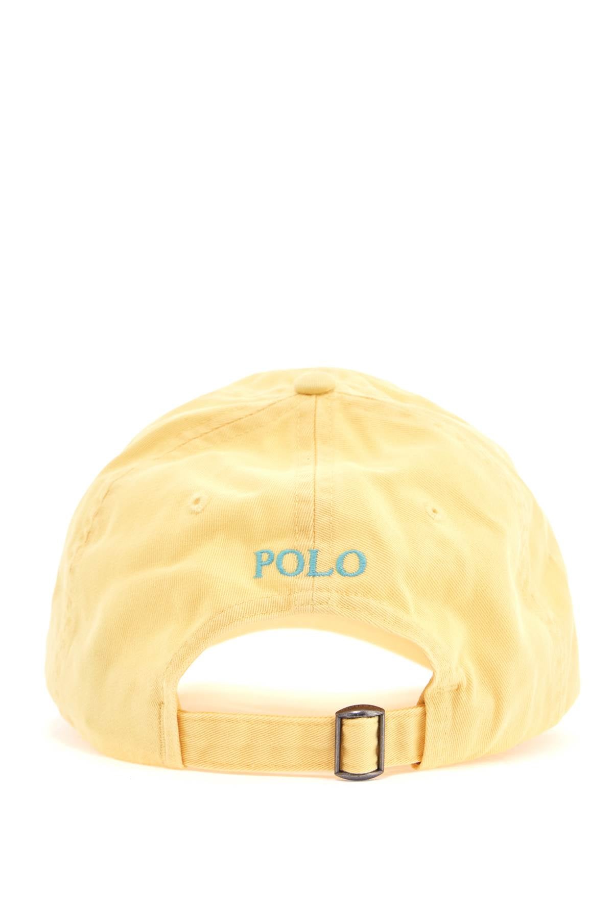 Polo Ralph Lauren curved brim cotton hat yellow with embroidered logo image 1