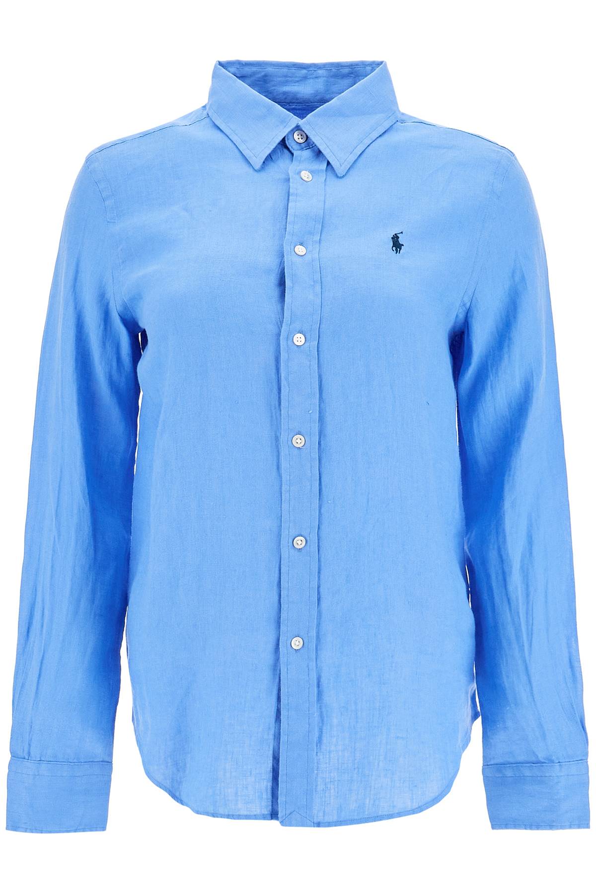 Polo Ralph Lauren long sleeve linen shirt harbor island blue for women image 0