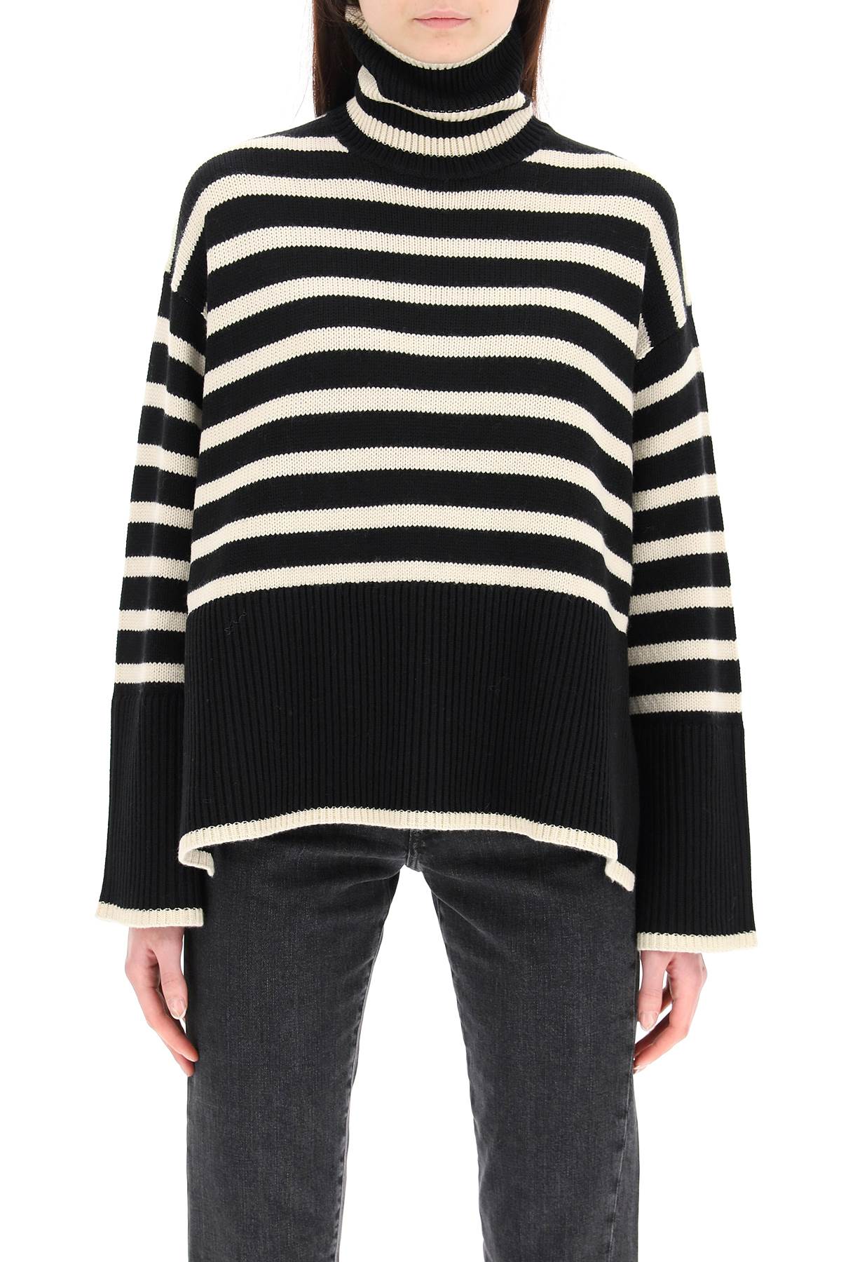 Toteme striped wool cotton turtleneck image 1