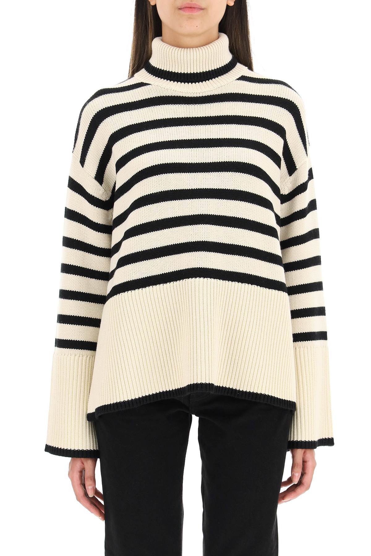 Toteme striped wool cotton turtleneck image 1