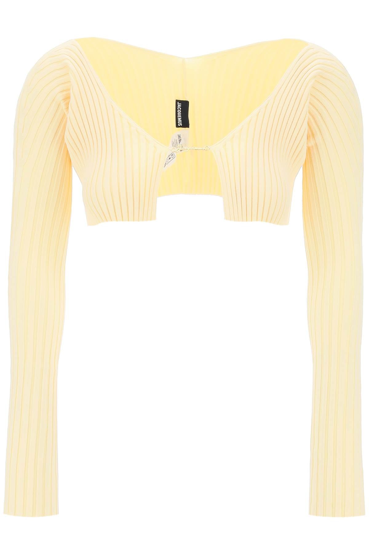 Jacquemus La Maille Pralù Micro Cardigan: Ribbed Stretch Knit, Slim Fit image 0