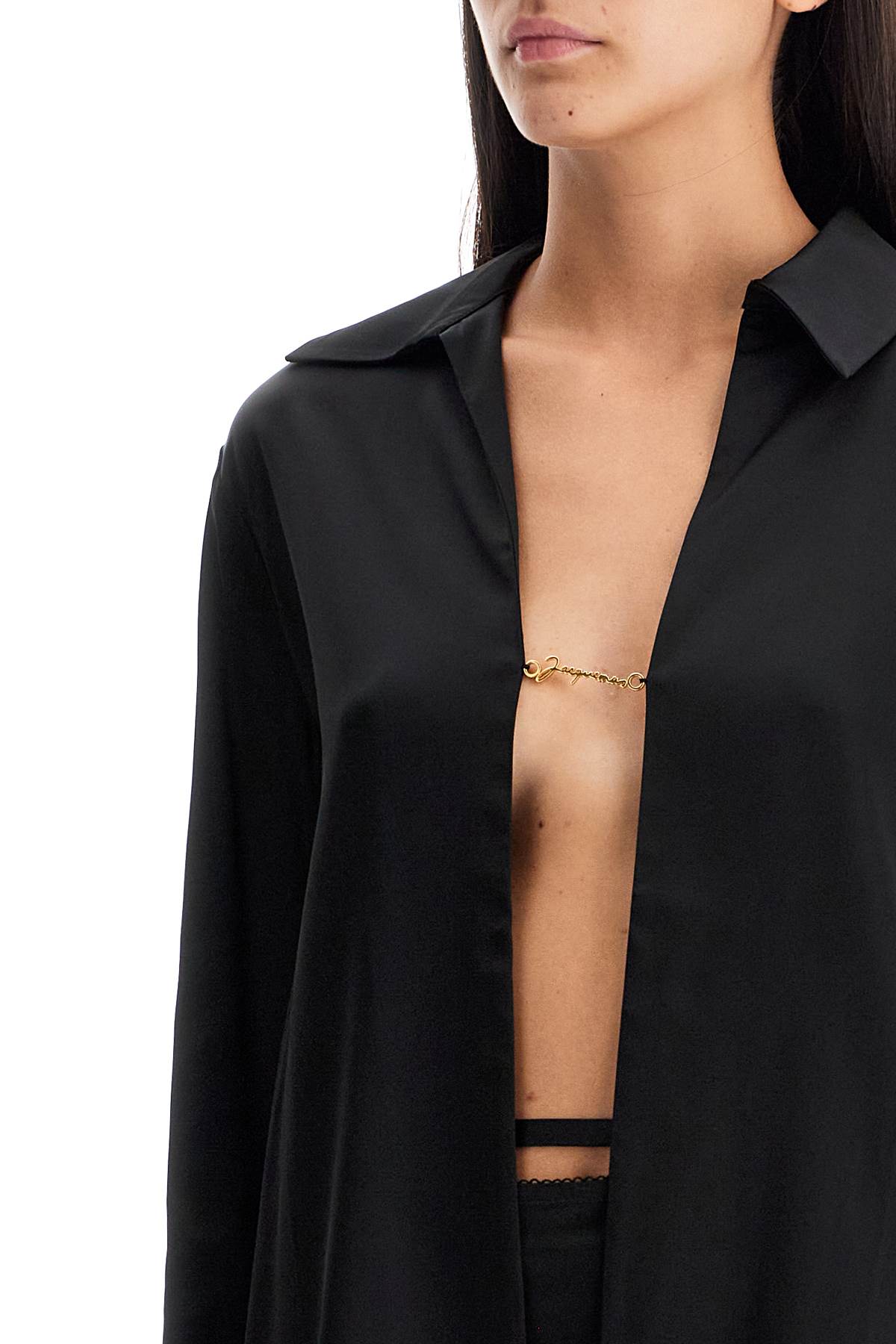 Jacquemus 'The Night Chemise' Open Shirt - Stretch Viscose Satin image 3