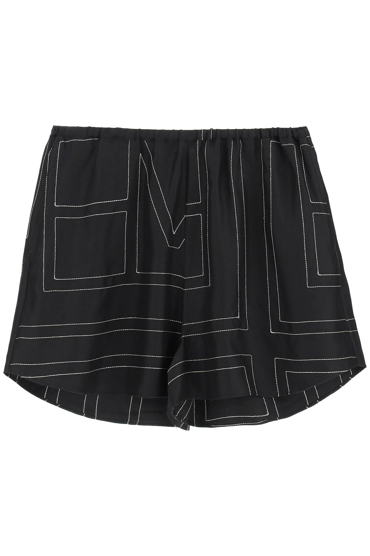 Toteme monogram silk pajama shorts image 0