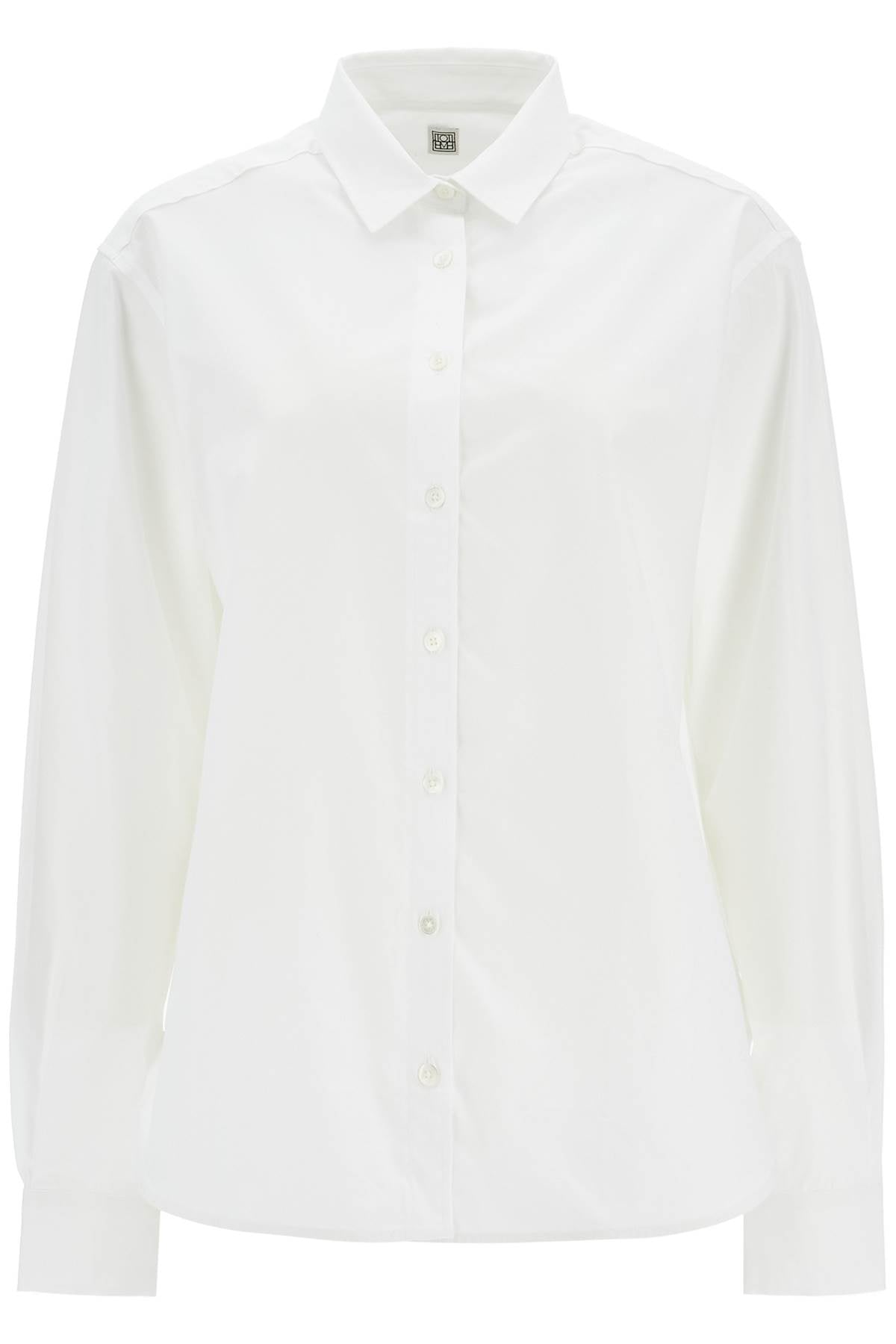 Totême Signature Organic Cotton Poplin Shirt with Monogram Detail image 0