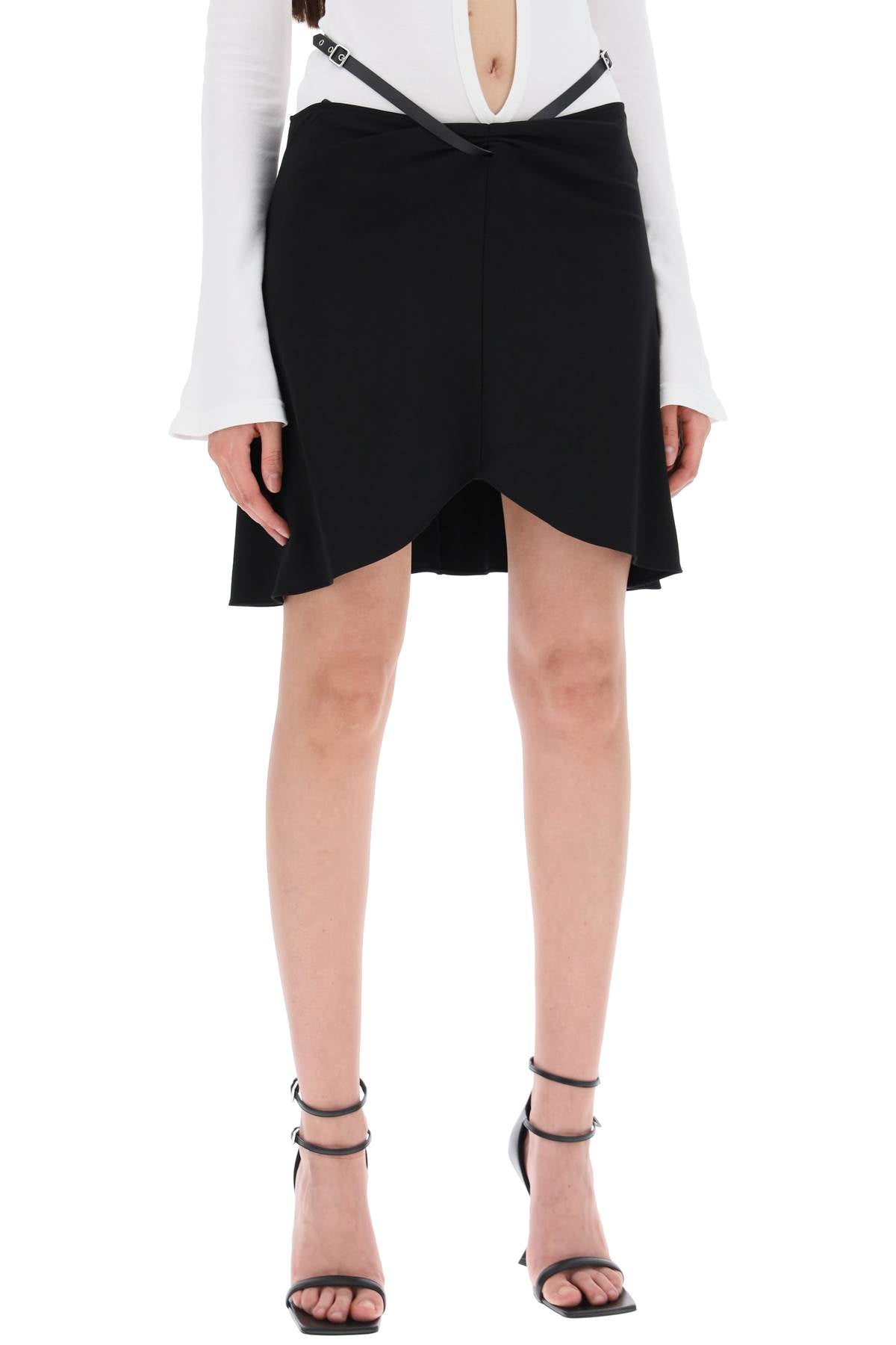 Courrèges Asymmetrical Jersey Crêpe Miniskirt image 1