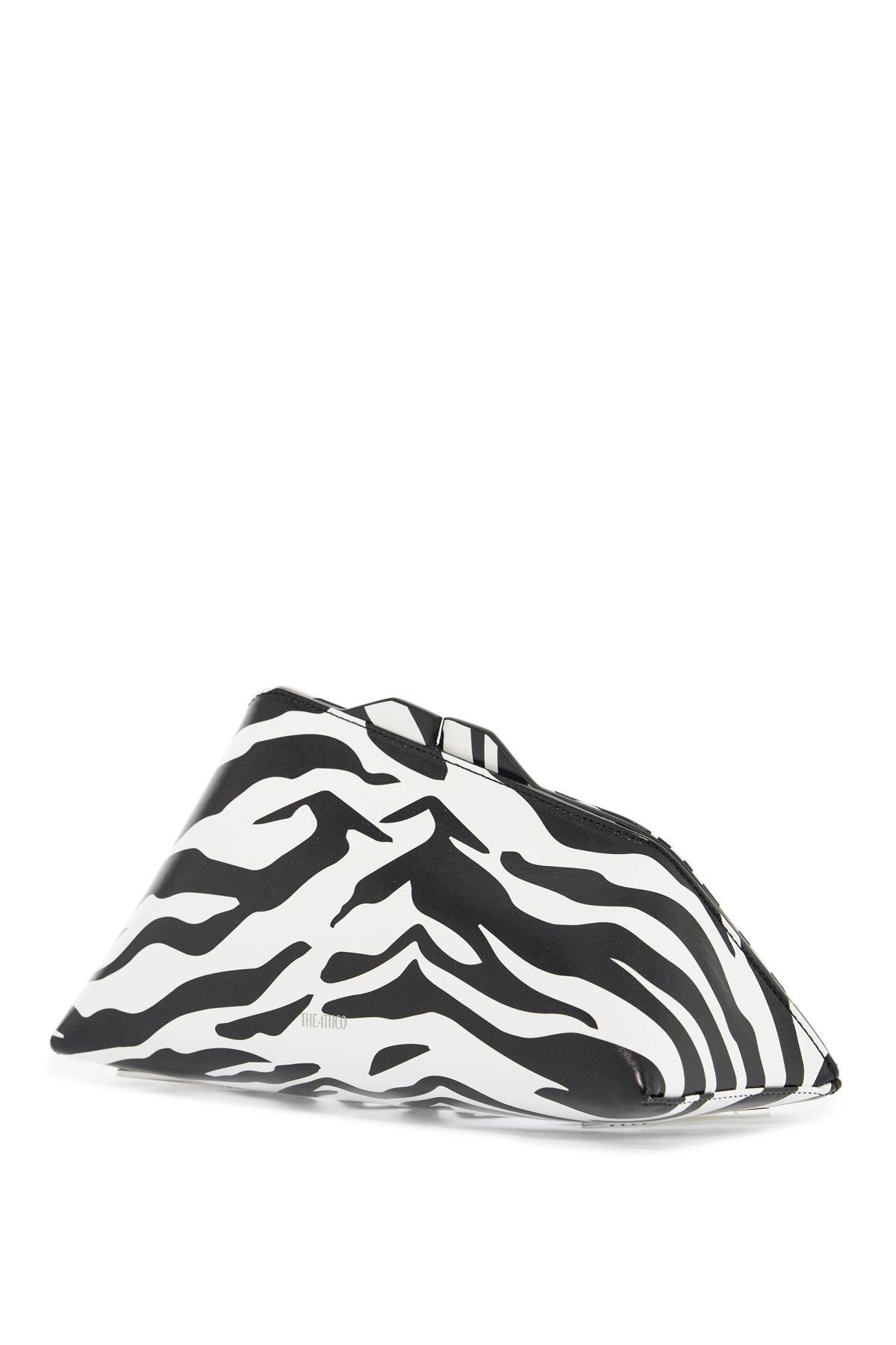 The Attico black and white zebra print calfskin clutch with zip image 2