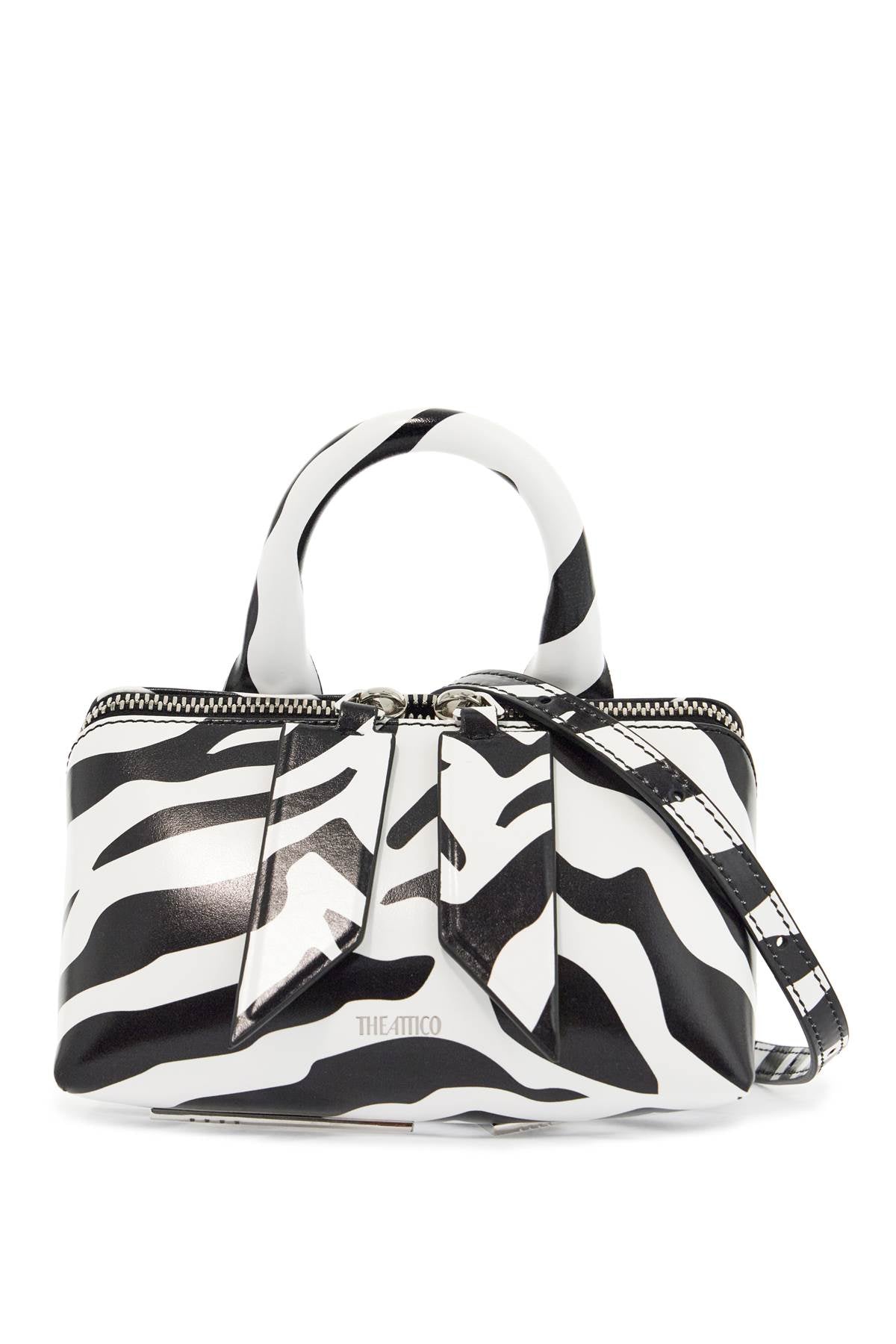 The Attico mini bag friday black and white animal print in calfskin image 0