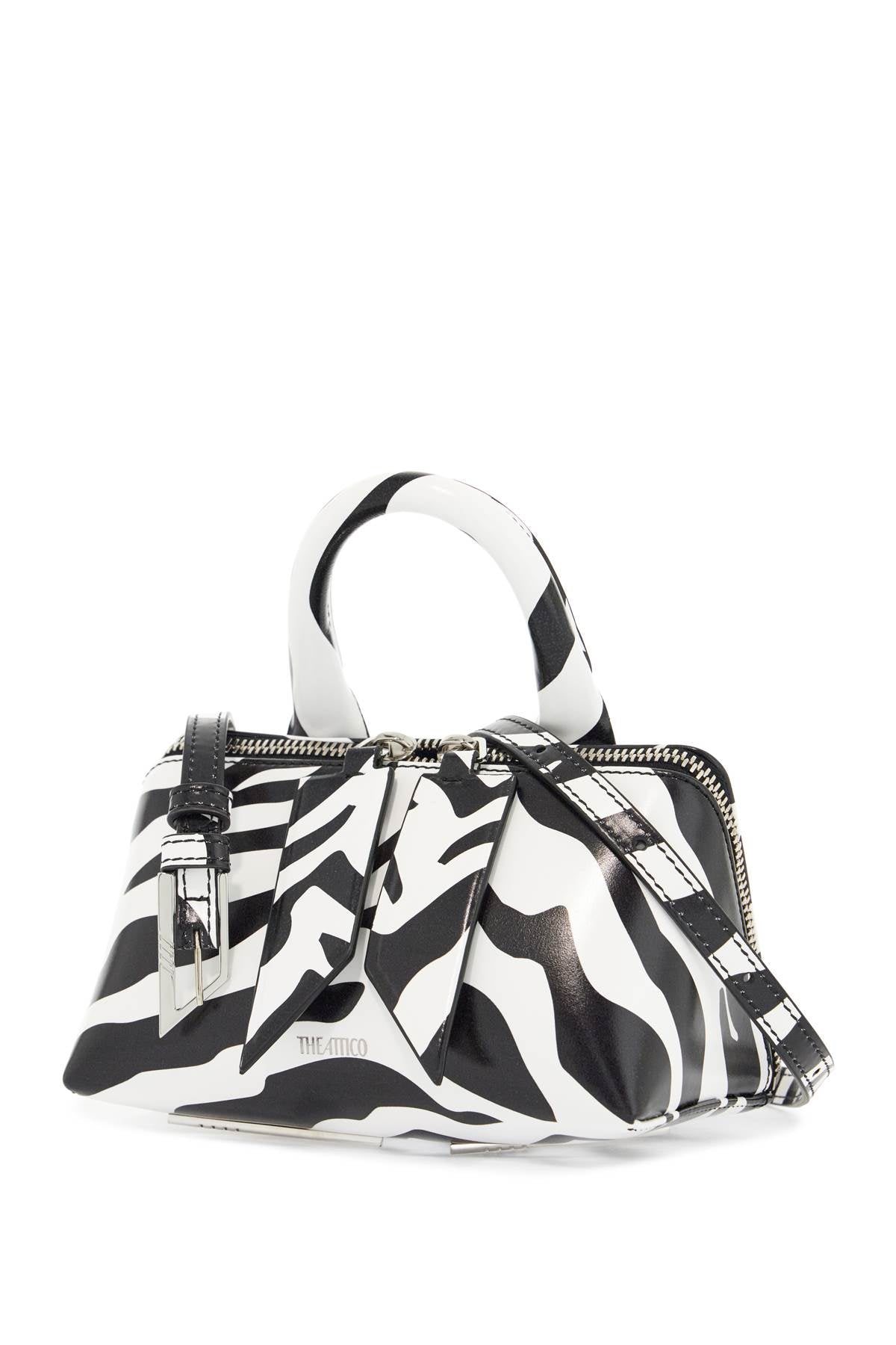 The Attico mini bag friday black and white animal print in calfskin image 2