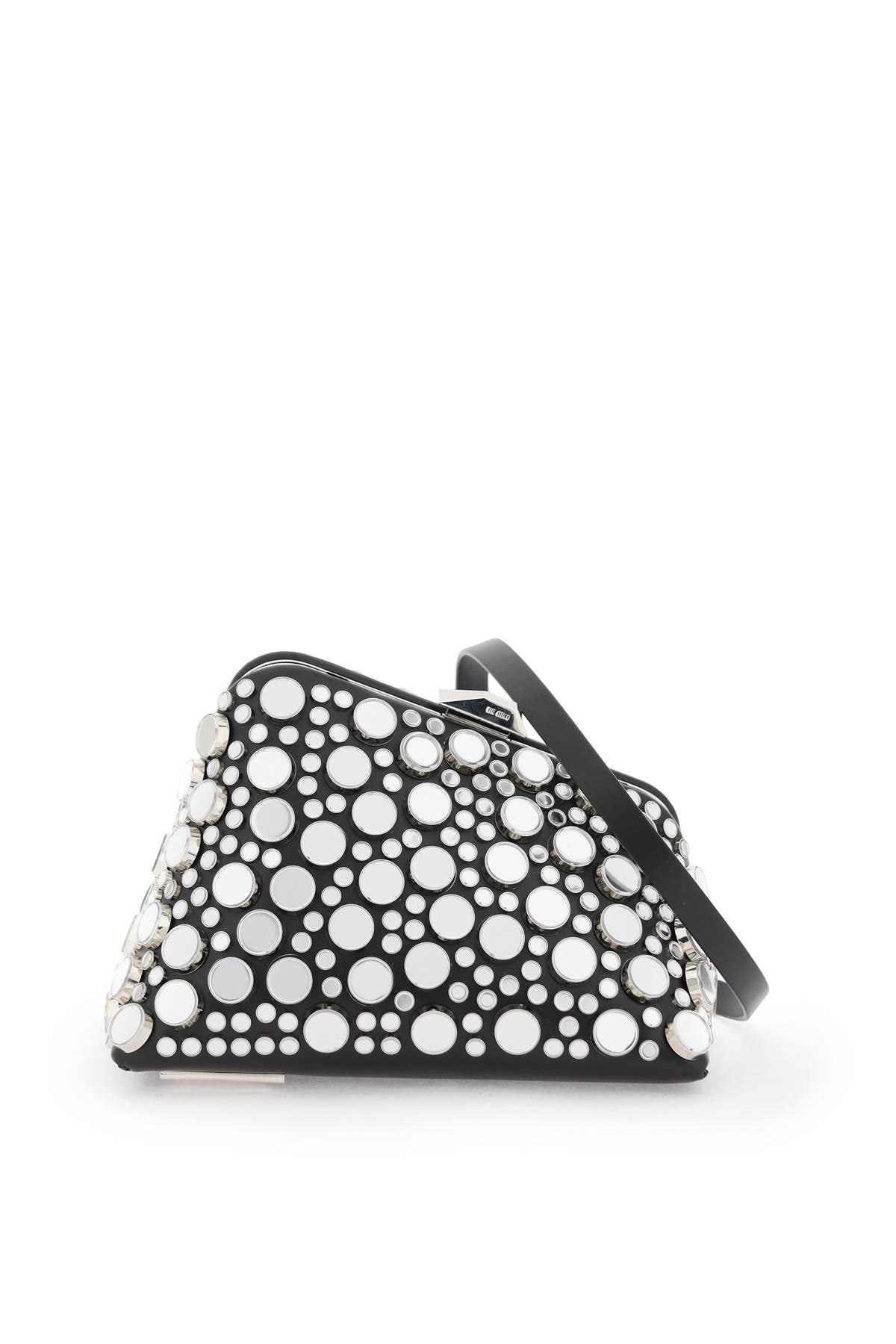 The Attico mini midnight clutch with mirrored studs image 0