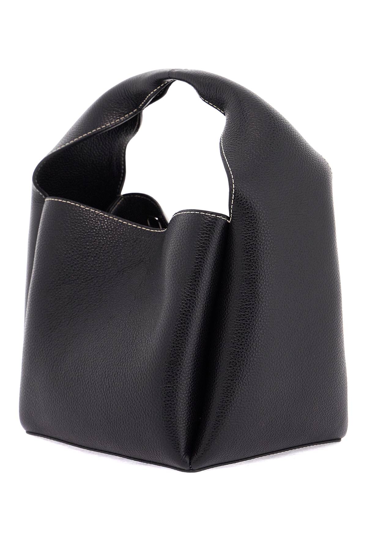 Toteme black calfskin bucket bag with adjustable shoulder strap image 1