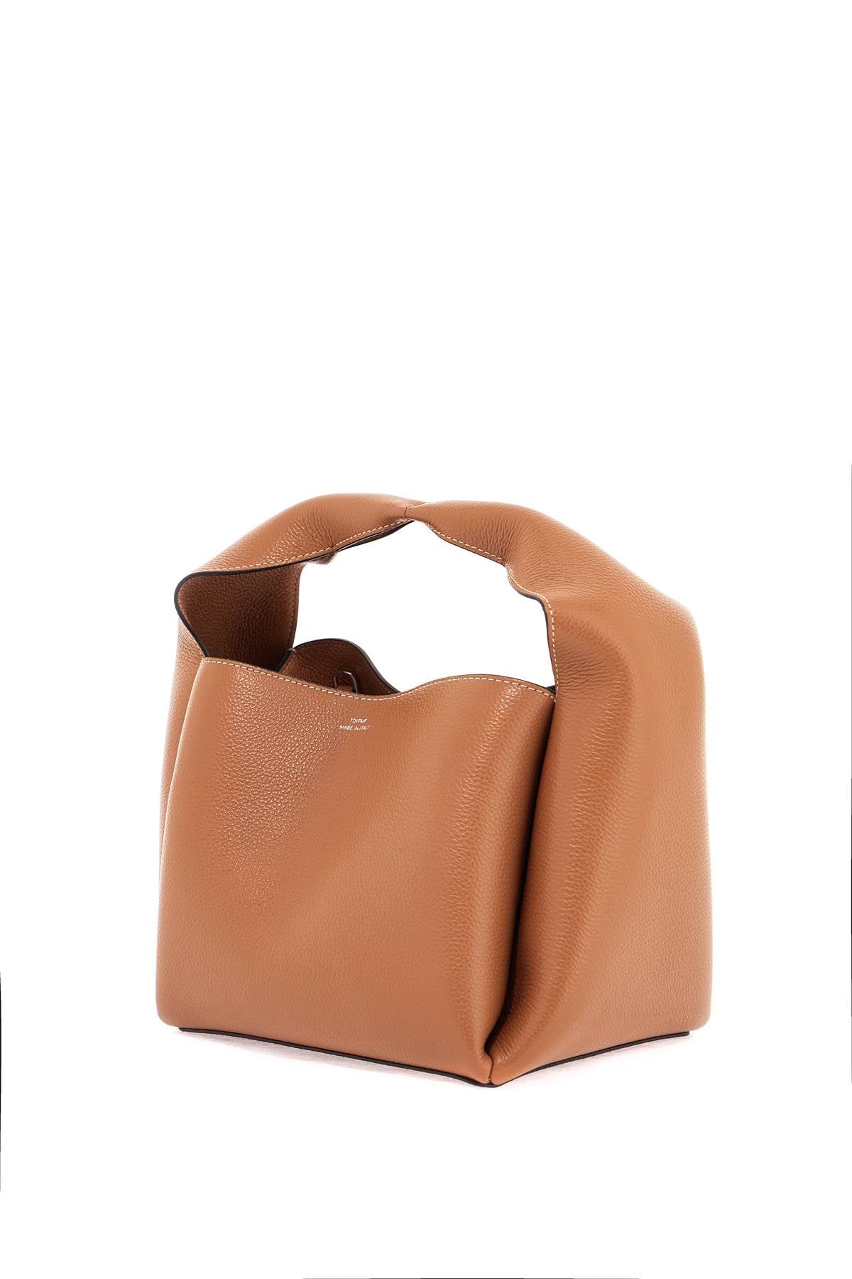 Toteme bucket bag in pelle di vitello tan con tracolla regolabile image 2