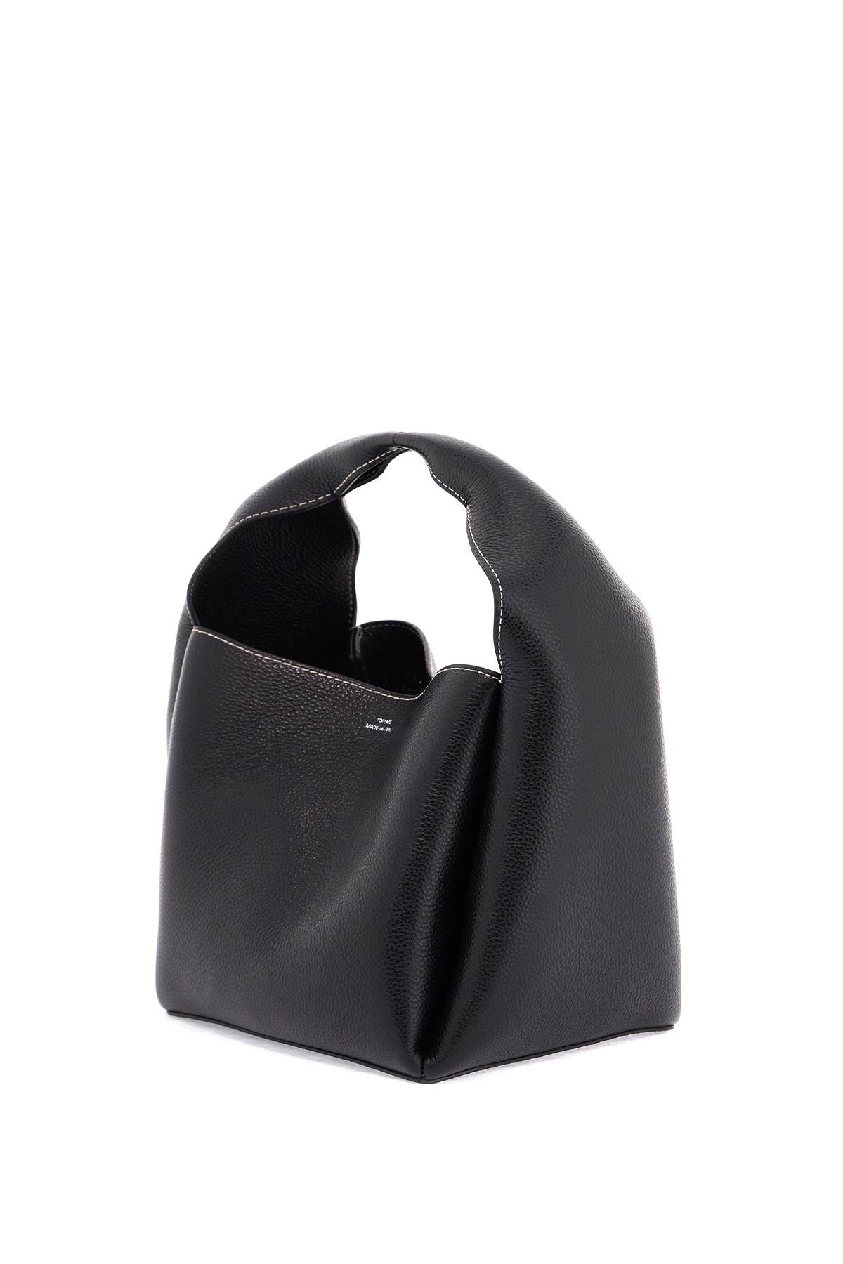 Toteme black calfskin bucket bag with adjustable shoulder strap image 2