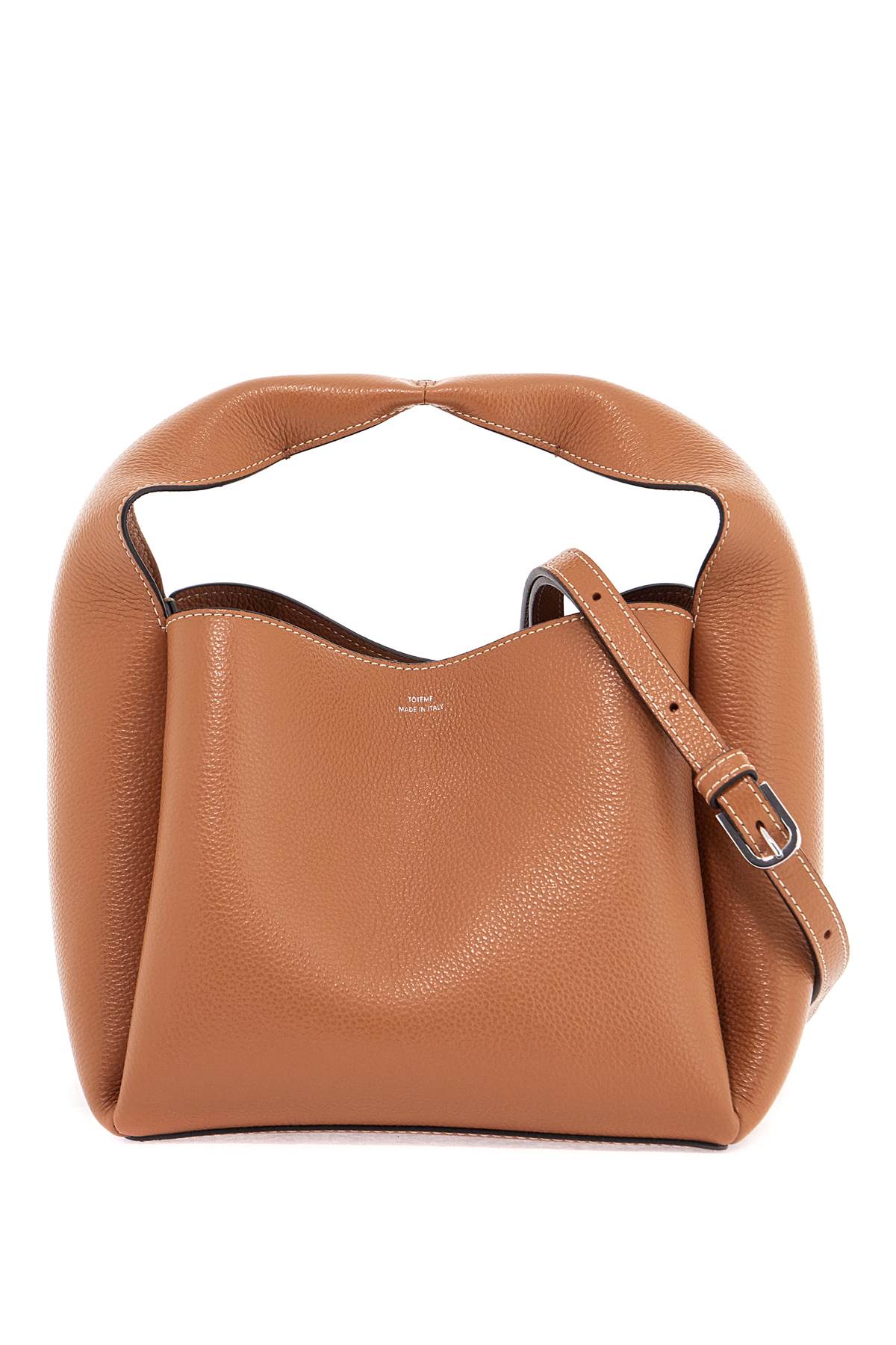 Toteme bucket bag in pelle di vitello tan con tracolla regolabile image 0