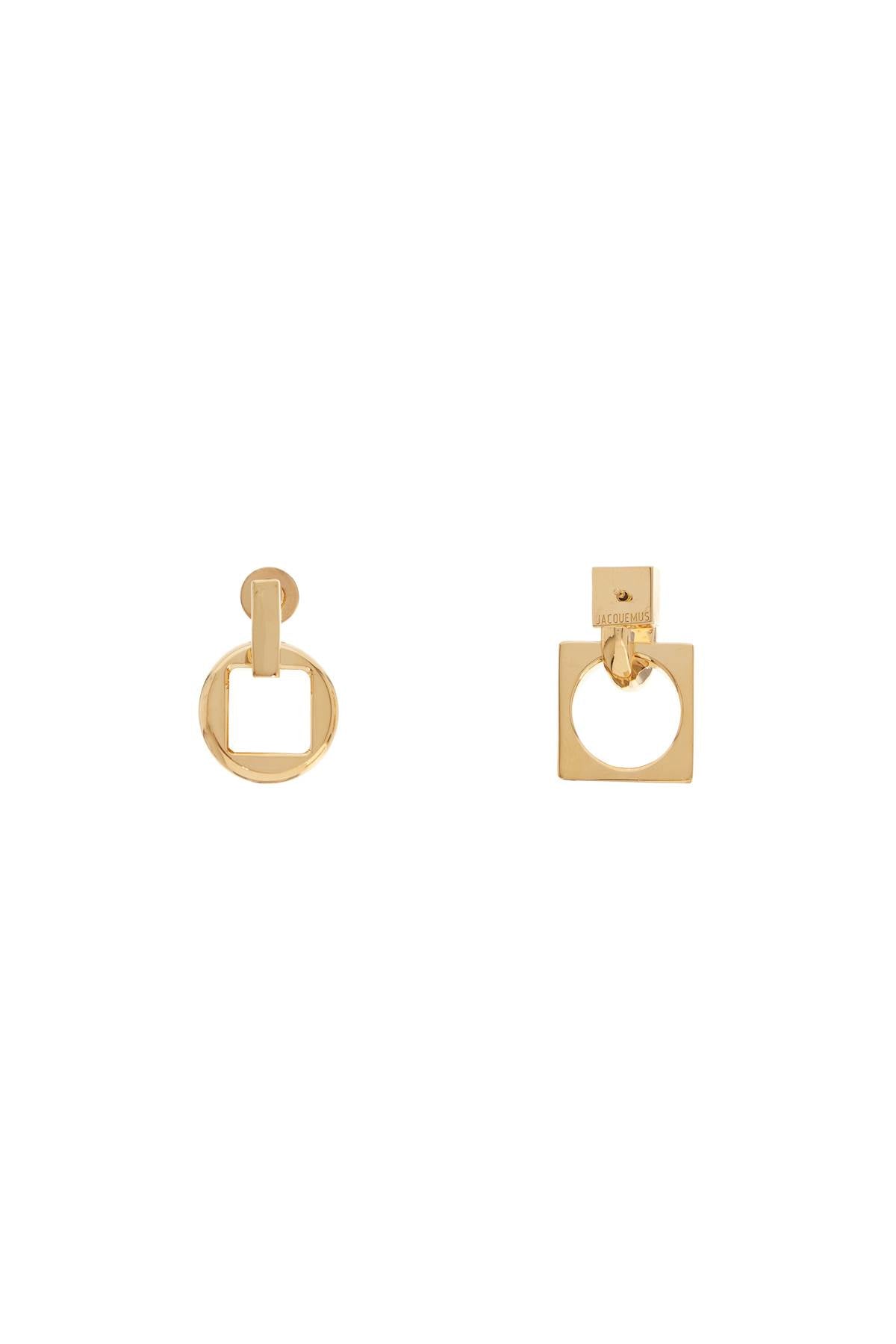 Jacquemus 'Le Carre Rond' Gold Brass Stud Earrings image 2