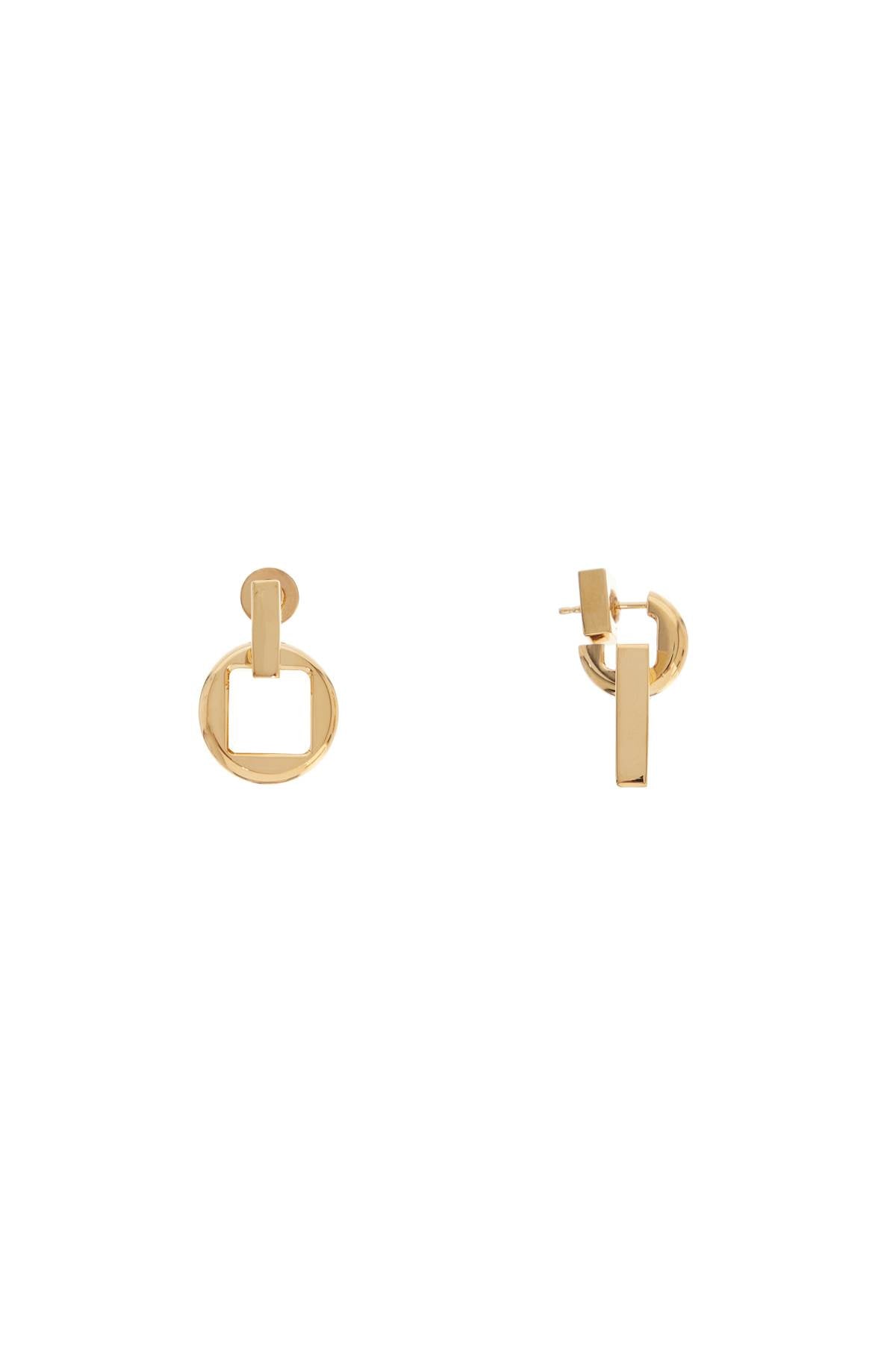 Jacquemus 'Le Carre Rond' Gold Brass Stud Earrings image 1