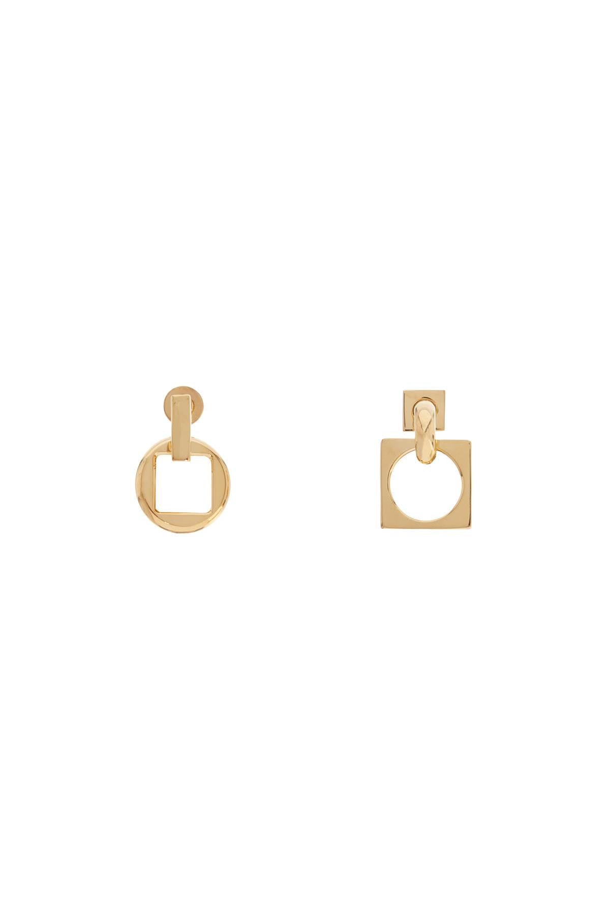 Jacquemus 'Le Carre Rond' Gold Brass Stud Earrings image 0