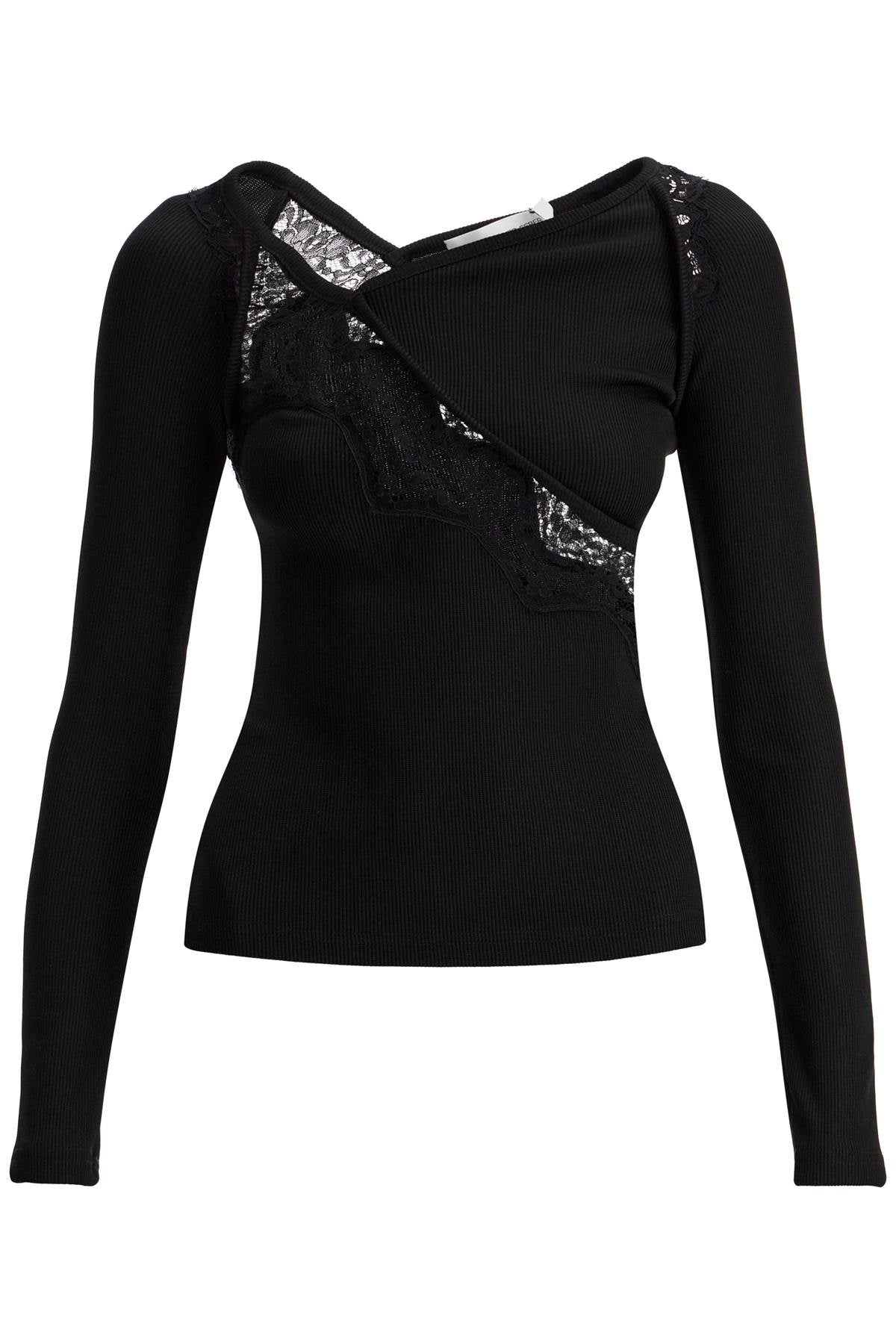 Christopher Esber Fitted Long Sleeve Top with Lace image 0