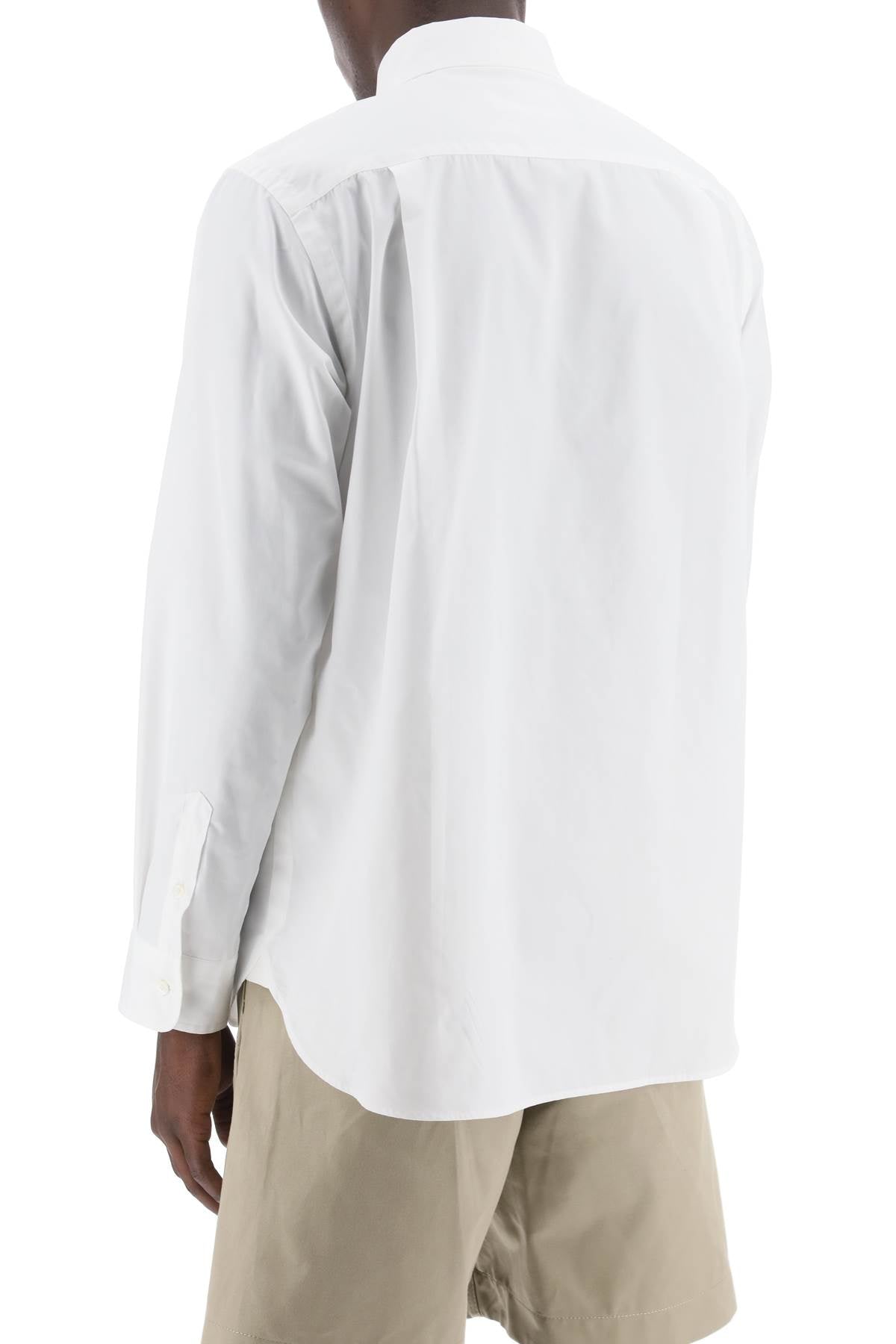 Sacai layered poplin effect shirt with image 2