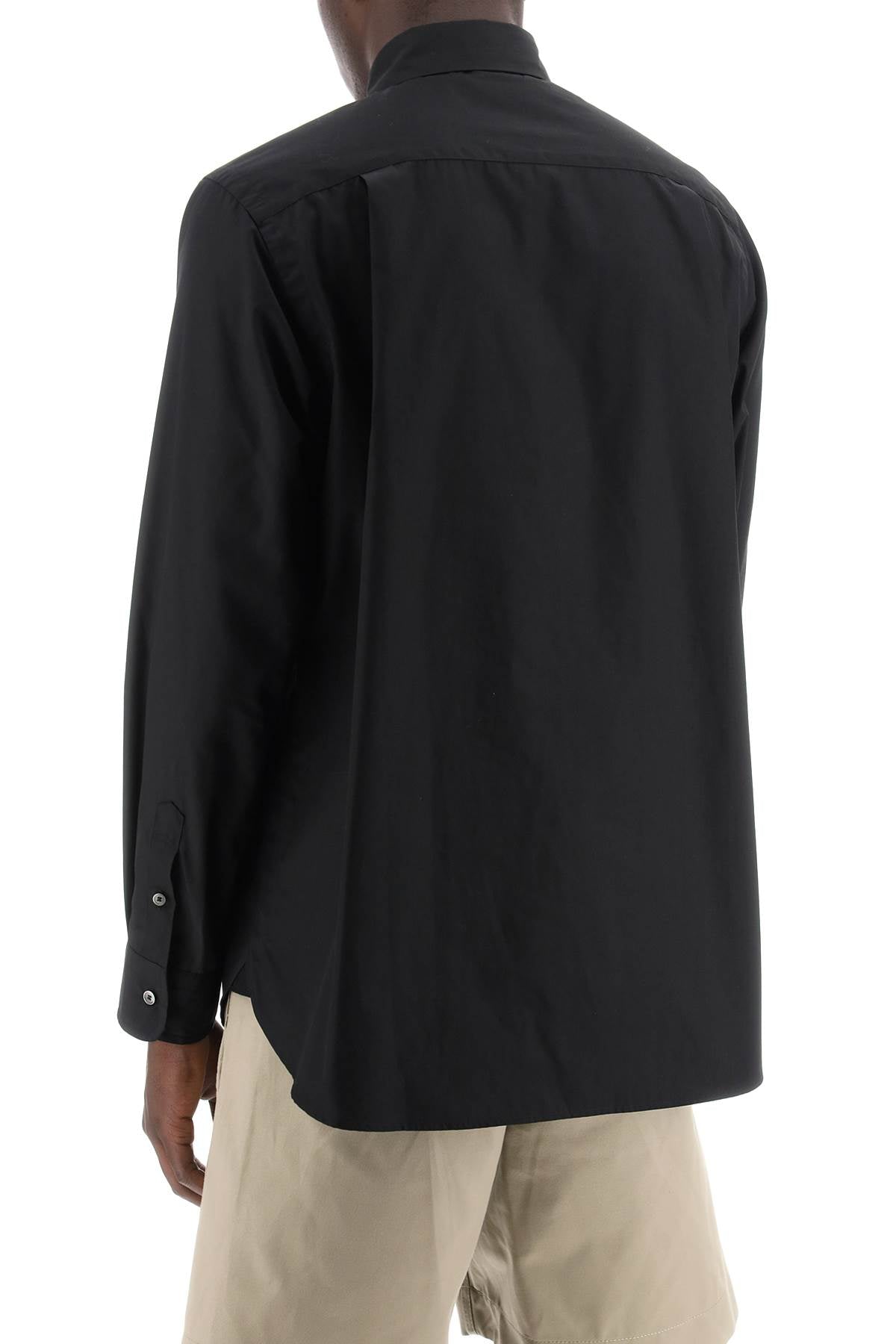 Sacai layered poplin effect shirt with image 2