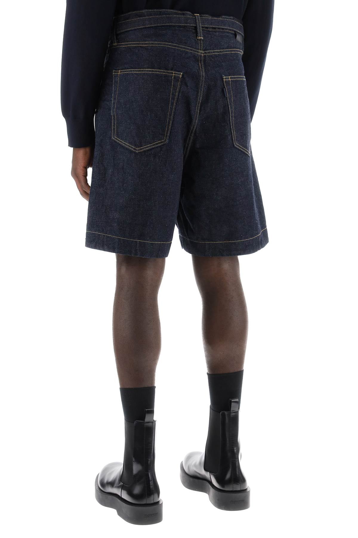 Sacai Denim Bermuda Shorts with Removable Belt image 2