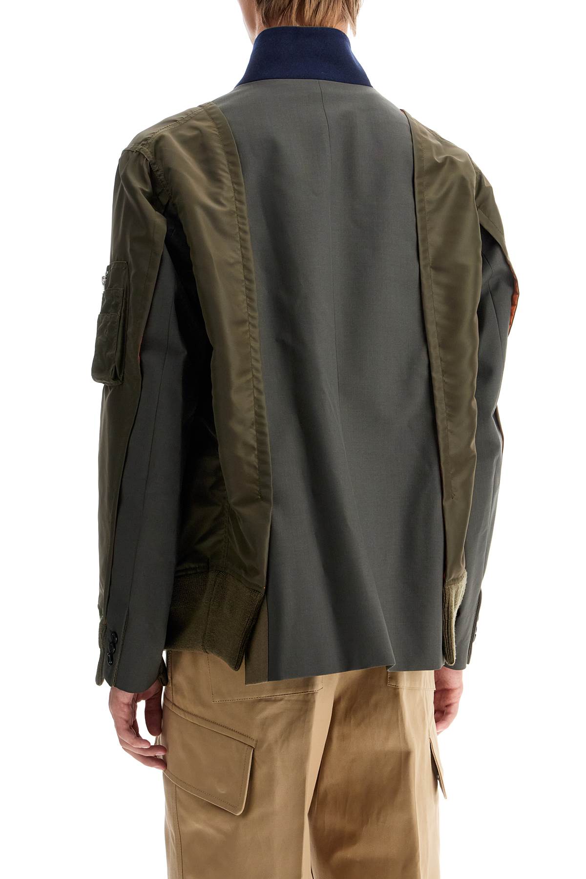 Sacai hybrid nylon and wool blend jacket. image 2