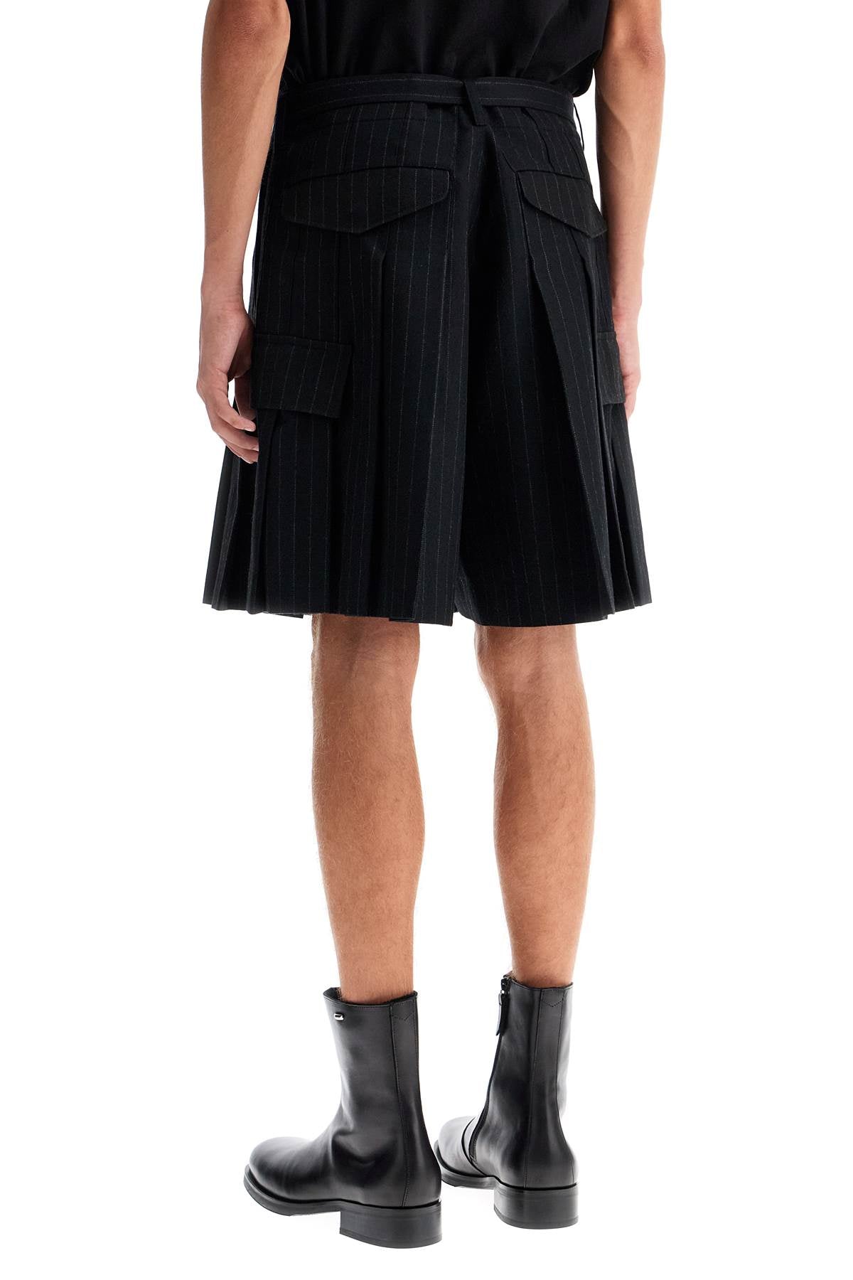 Sacai striped pleated bermuda shorts image 2