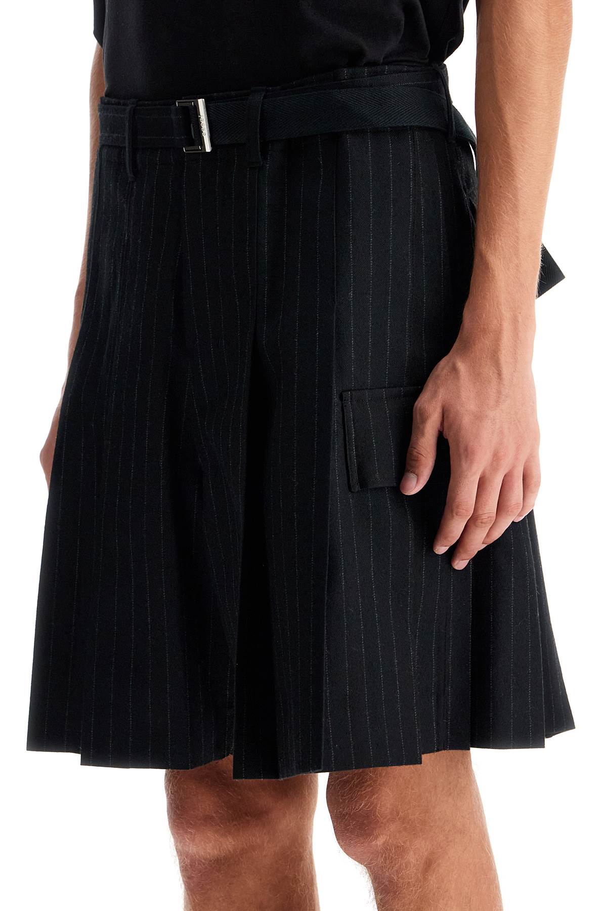 Sacai striped pleated bermuda shorts image 3