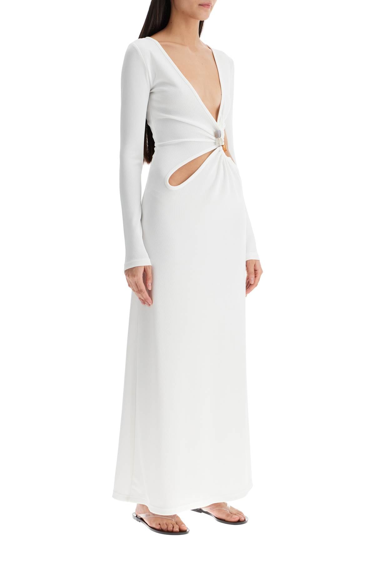 Christopher Esber Long Cut-Out Dress with Natural Stones image 1