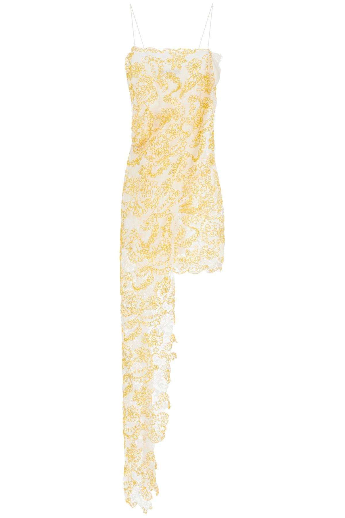 Christopher Esber mini dress in yellow floral lace with adjustable straps image 0