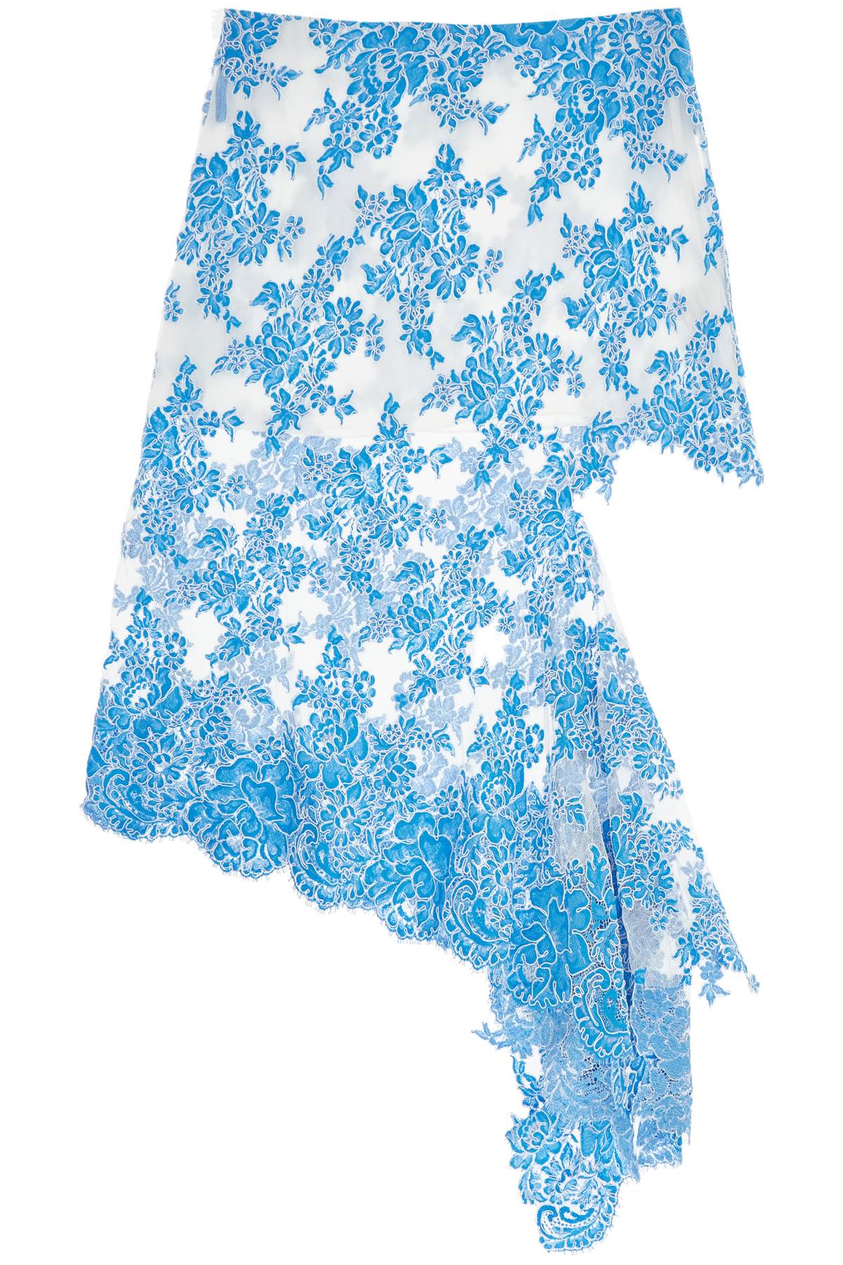 Christopher Esber asymmetrical blue floral cotton lace skirt image 0