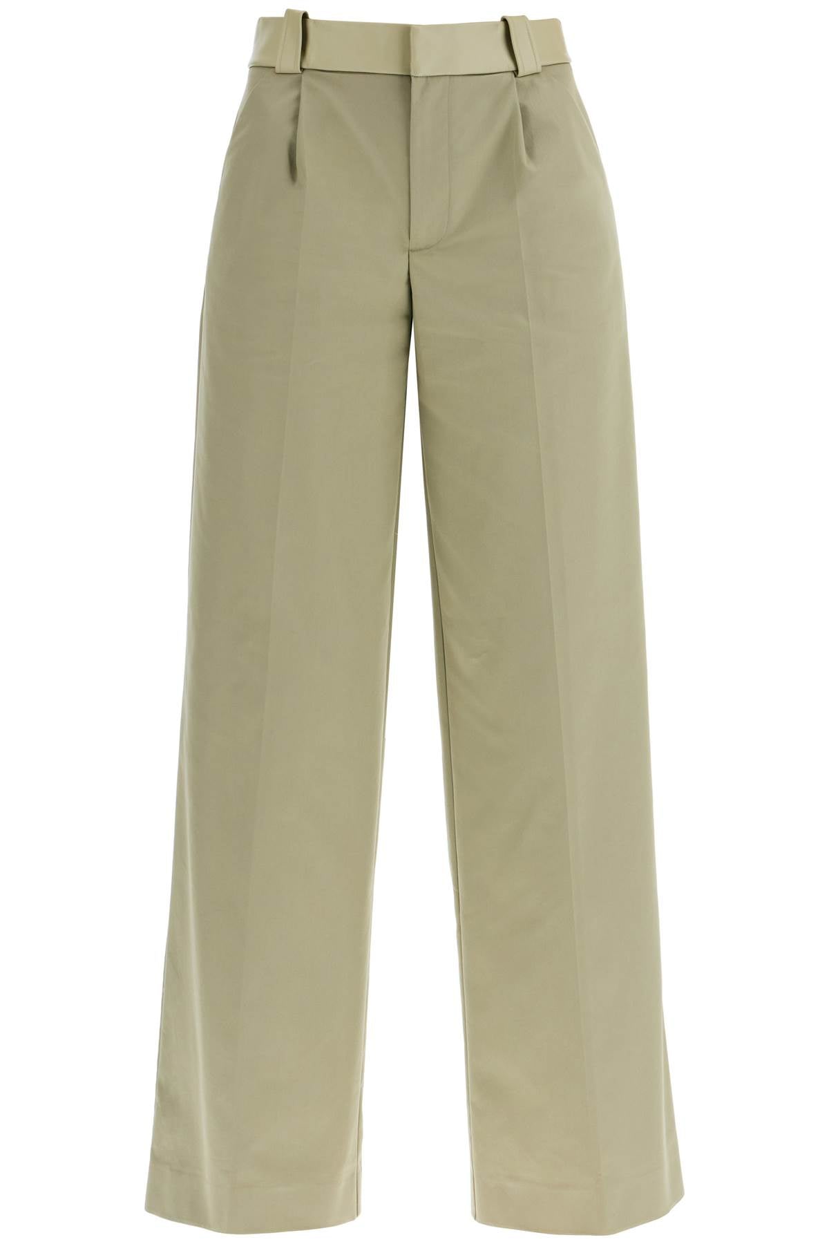 Christopher Esber wide leg green linseed cotton trousers image 0