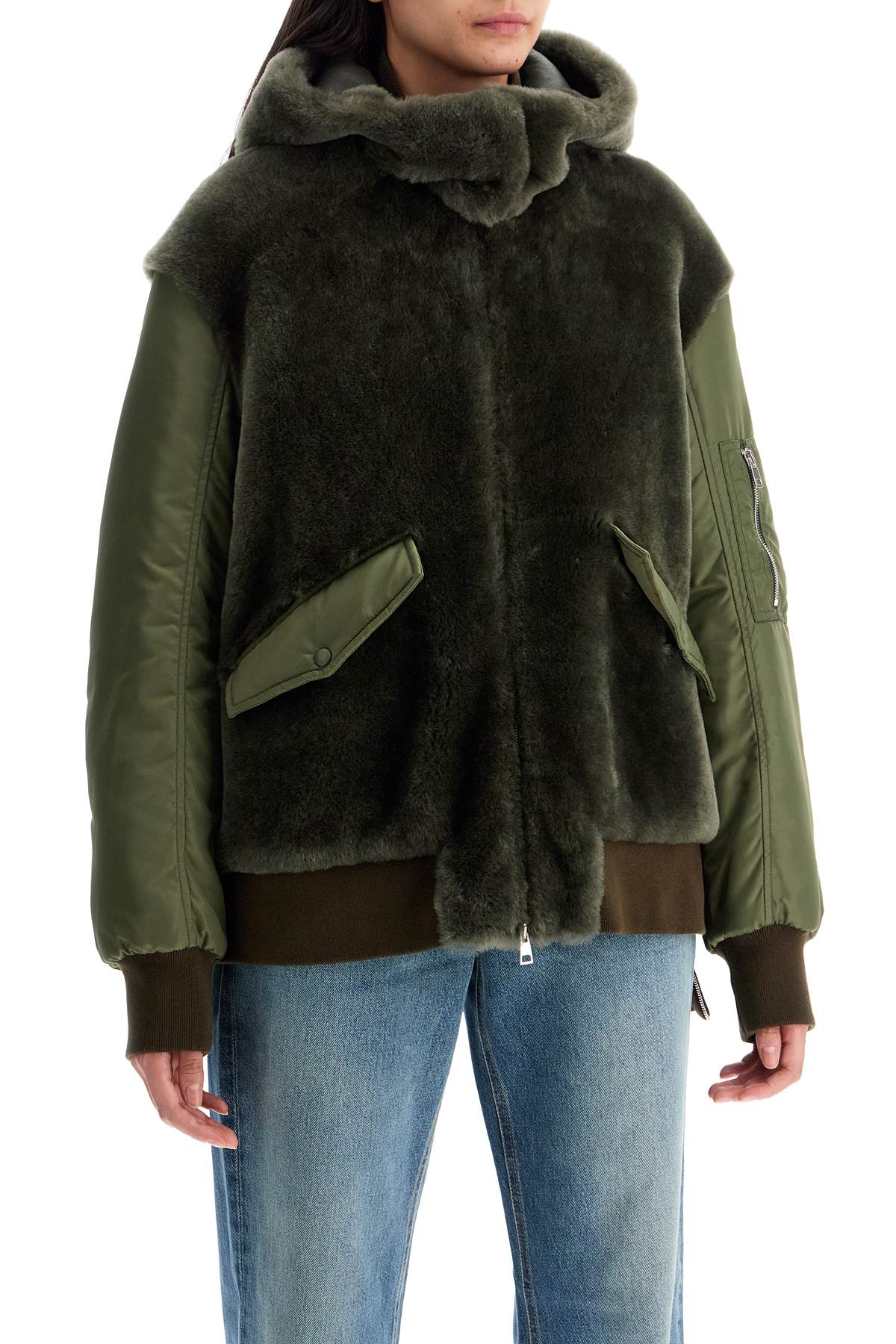 Blancha Shearling Insert Bomber Jacket image 1