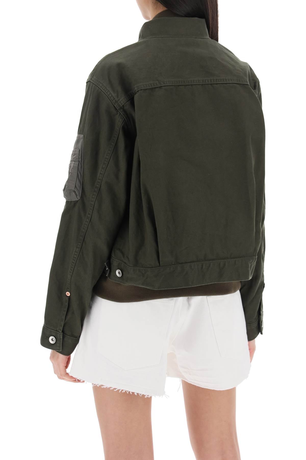 Sacai Layered Denim Jacket: Boxy Fit, Bomber Liner image 2