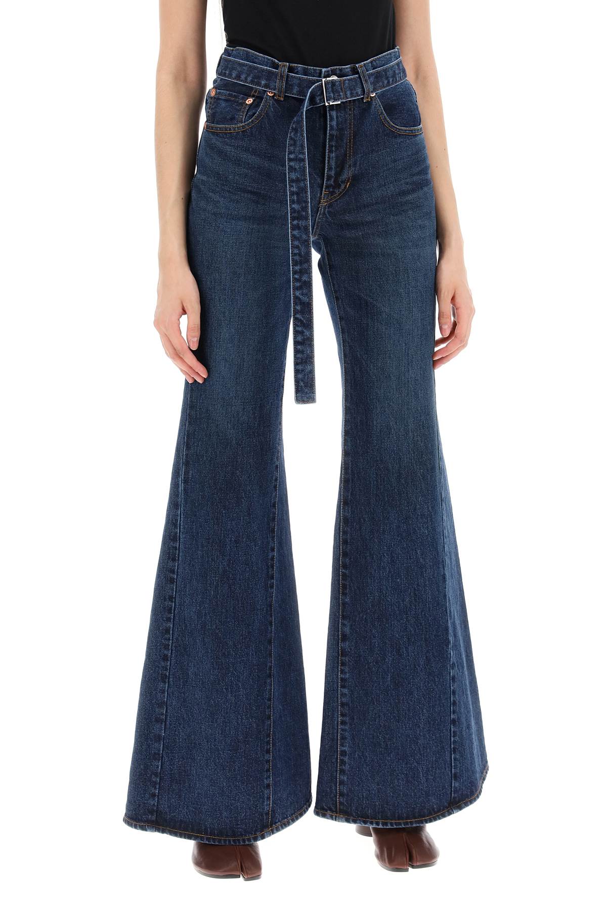 Sacai Bootcut Jeans with Matching Belt image 1